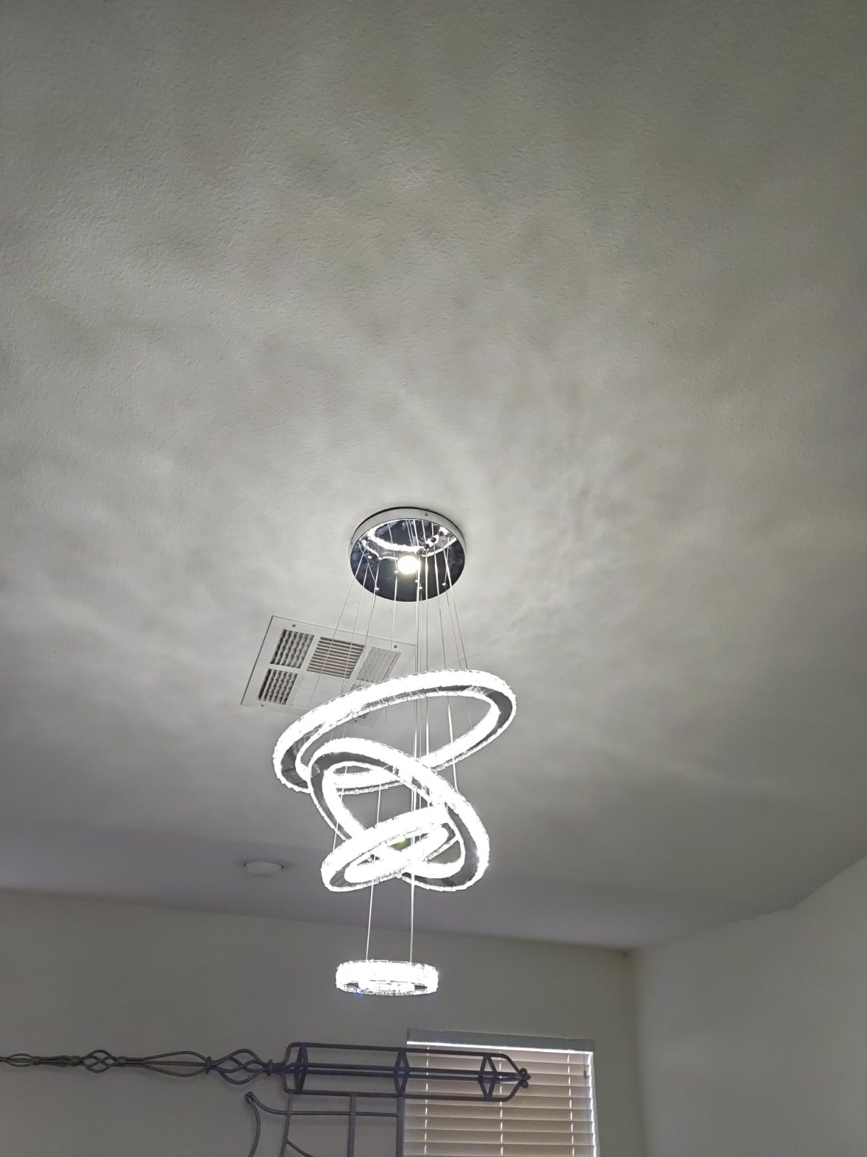 Crystal Chandeliers Modern LED Rings Pendant Light Adjustable Stainless Steel Ceiling Light Fixture for Living Room Dining Room Bedroom customer photo 2