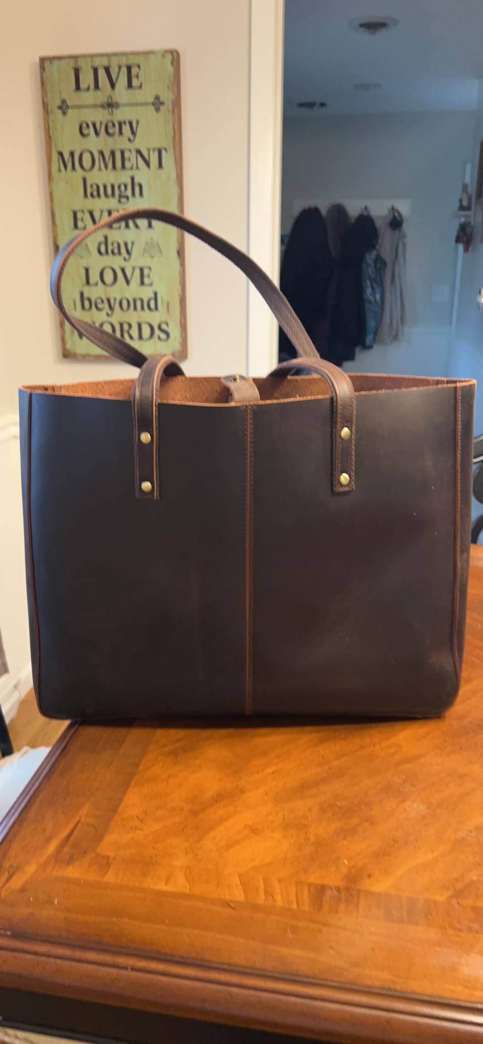 S-ZONE Genuine Leather Shoulder Tote Bag for Women Large Handbag Work Purse | Top Grain Leather, Fits 15.6-inch Laptop, for Work Travel Daily, Removable Canvas Pouch customer photo 1