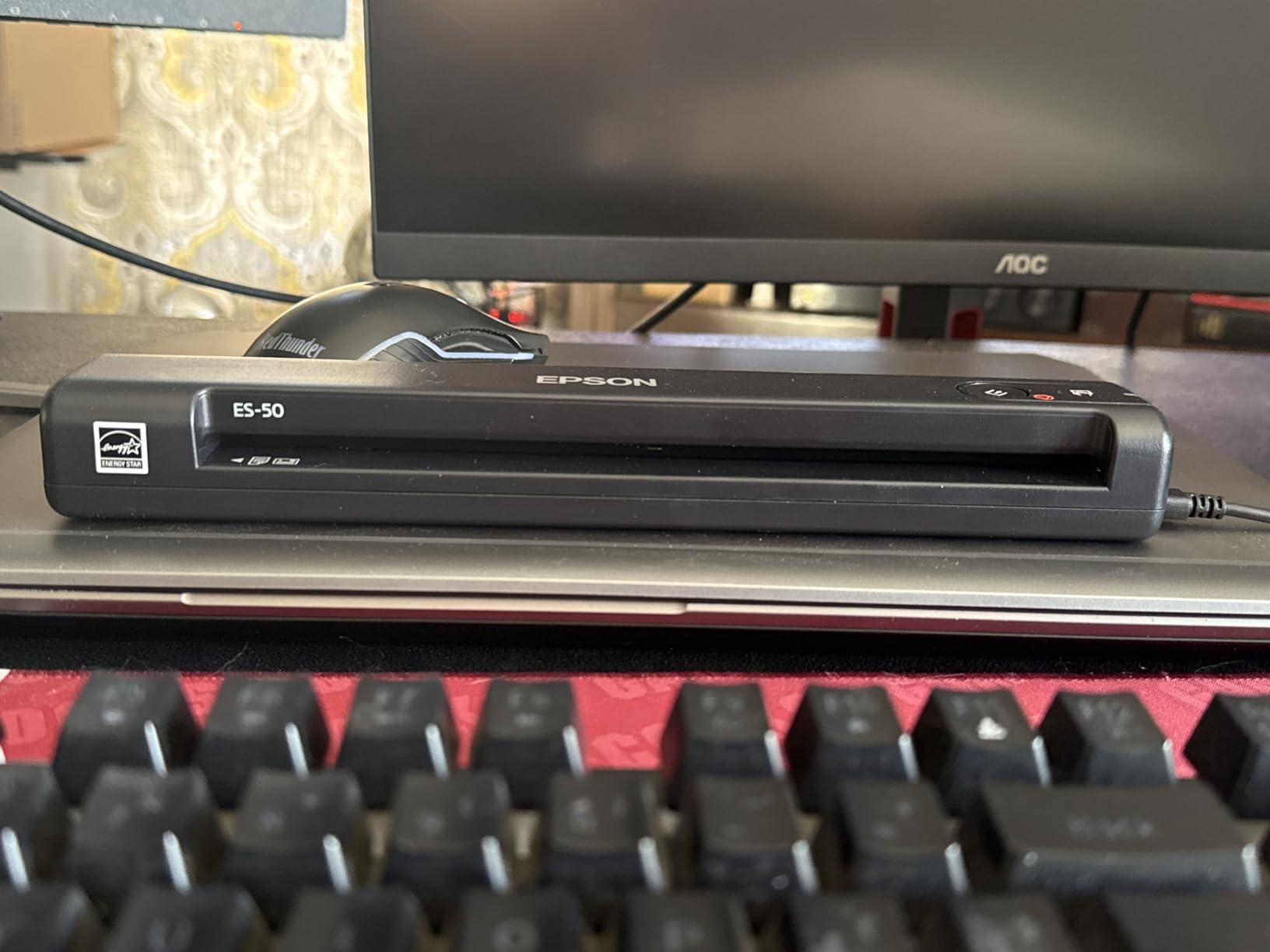 Epson Workforce ES-50 Compact Portable Single-Sheet-Fed Receipt and Document Scanner for Computers Including PC and Mac, USB Powered customer photo 1