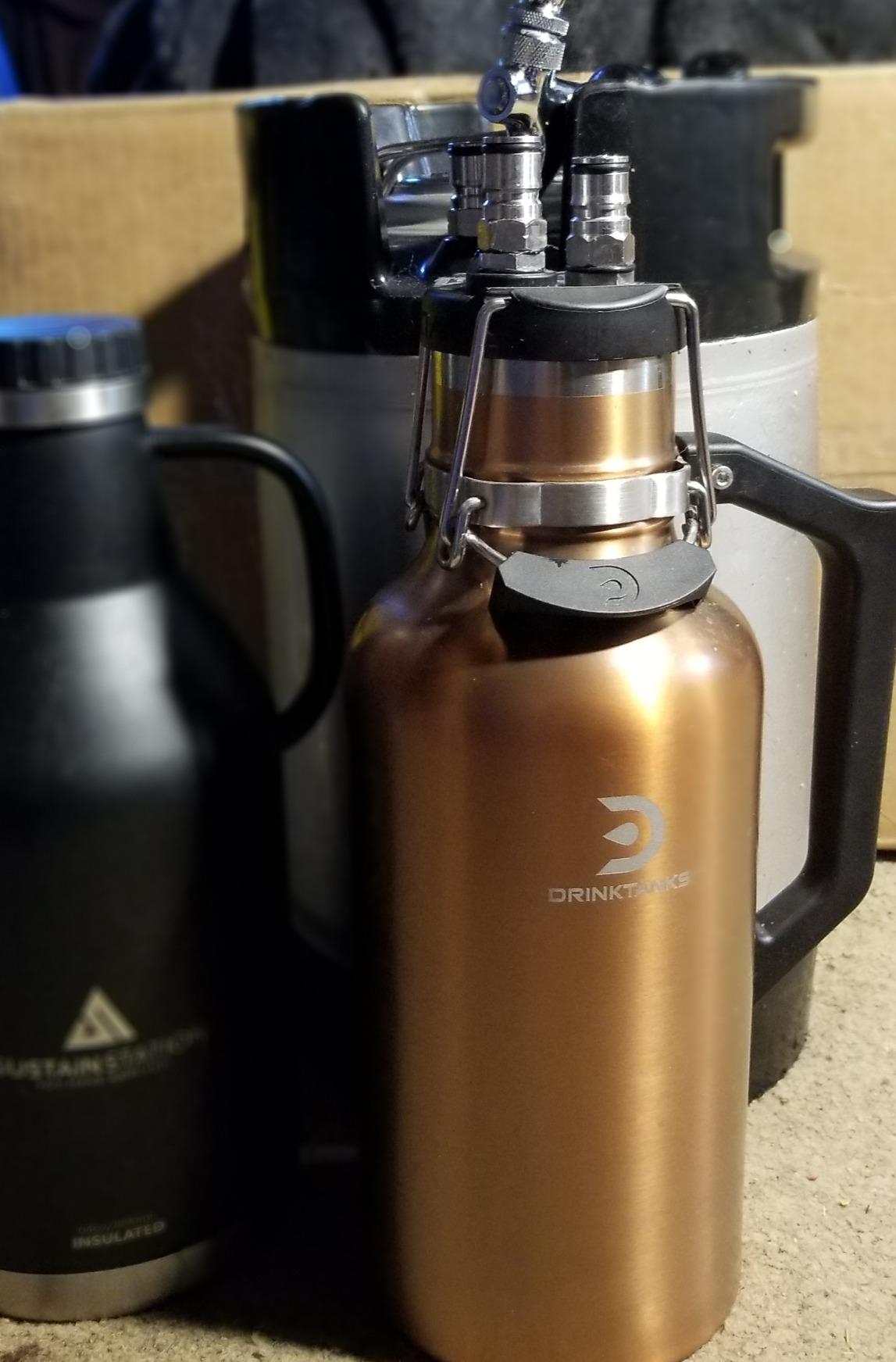 Craft Growler - 64 oz Vacuum Insulated Stainless Steel Beer Growler with Handle, Leakproof Thermal Beverage Tumbler for Beer, Wine, Coffee, Soda, Kombucha - Reusable & BPA-Free - Moab customer photo 2