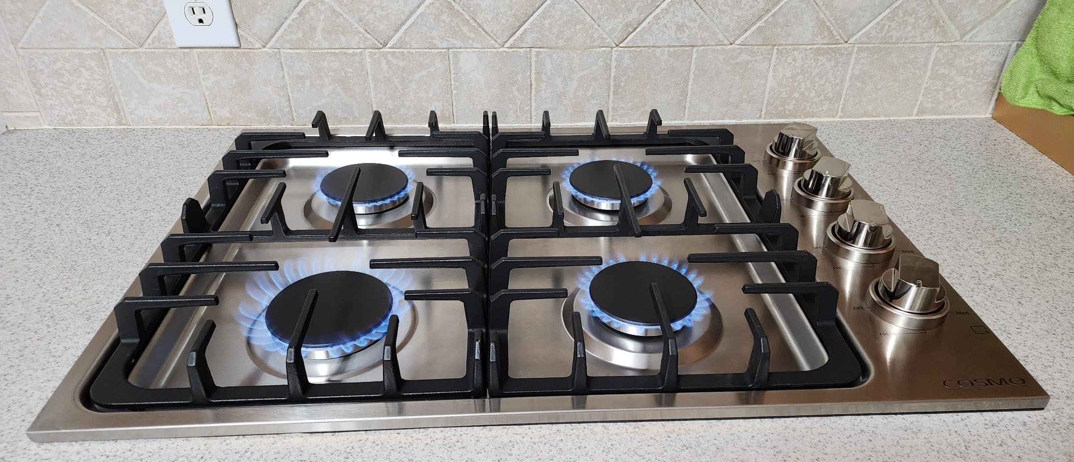 36 in. Lumin Coll Drop-In 6 Burner Gas Cooktop in Stainless Steel | Cosmo COS-DIC366 Sealed Burners, Cast Iron Grates, Knob Controls, Liquid Propane Convertible, Electronic Ignition customer photo 1