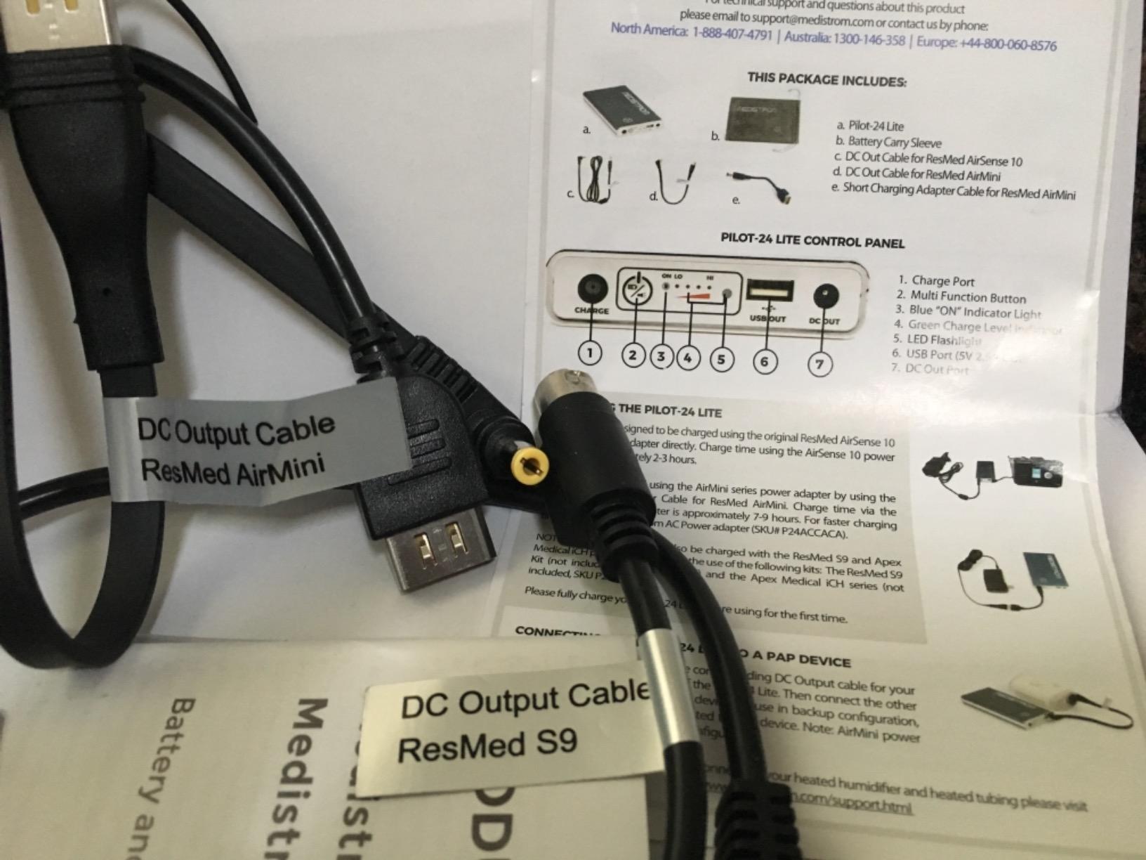 Medistrom Pilot-24 Lite Bundled with Cables for ResMed S9, AirSense 10, AirMini - 95Wh CPAP Battery Backup Power Supply customer photo 2