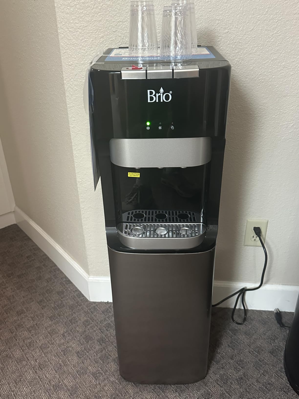 Brio Bottom Loading Water Cooler Dispenser for 5 Gallon Bottles - 3 Temperatures with Hot, Room & Cold Spouts, Child Safety Lock, LED Display with Empty Bottle Alert, Stainless Steel customer photo 2