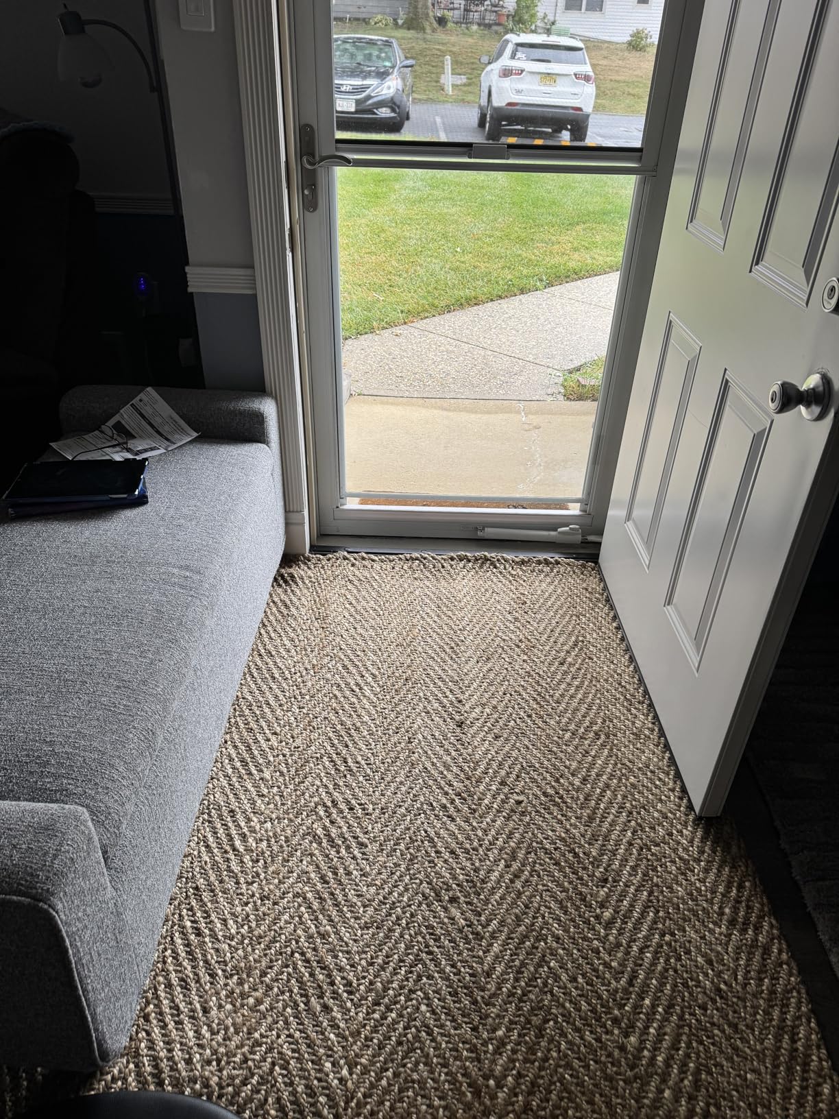 JONATHAN Y Espina Hand Woven Herringbone Chunky Jute Natural Indoor Area Rug 4x6 Bohemian Cottage Easy-Cleaning for Living Room Bedroom Kitchen Pet Friendly Non-Shedding (NFR101A-4) customer photo 2