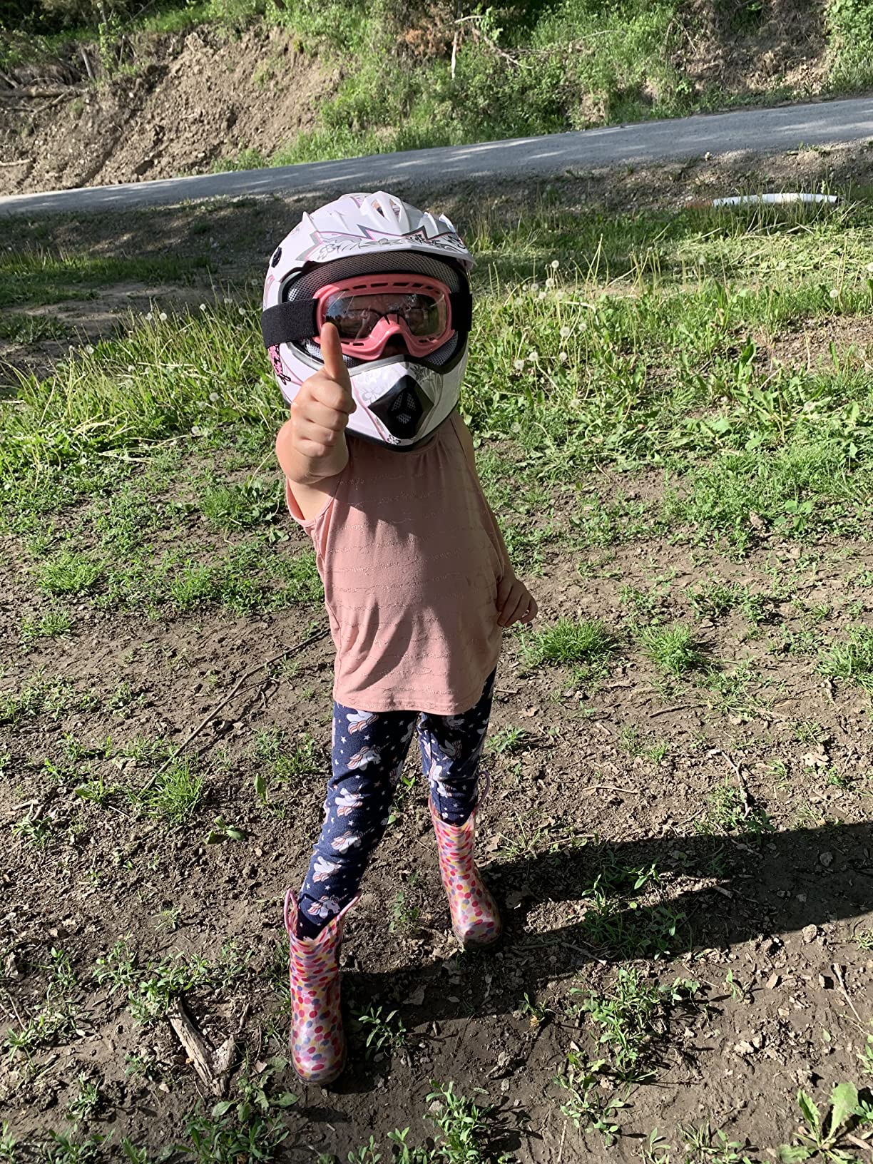 TCT-MOTORPARTS DOT Kids Youth Motocross Helmets ATV Off-Road Dirt Bike Motorcycle Full Face Blue Skull Helmet+Gloves+Goggles Small customer photo 1