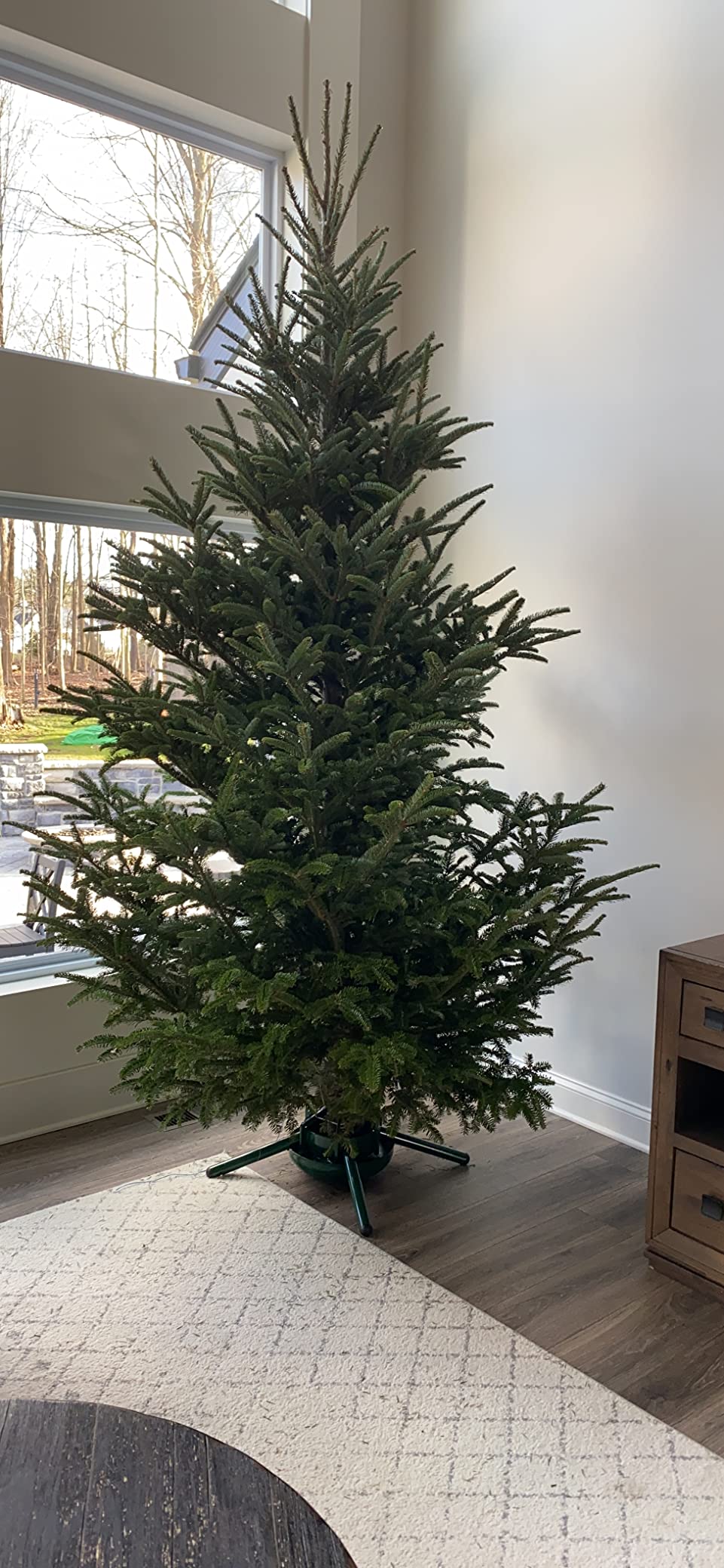 Krinner Christmas Tree Genie Steel - Green Tree Stand - Original Single Cable Operation, Holds up to 15 ft Live Trees - Foot Pedal Setup & Water Reservoir - 4 Stabilizing Feet, German Made customer photo 1