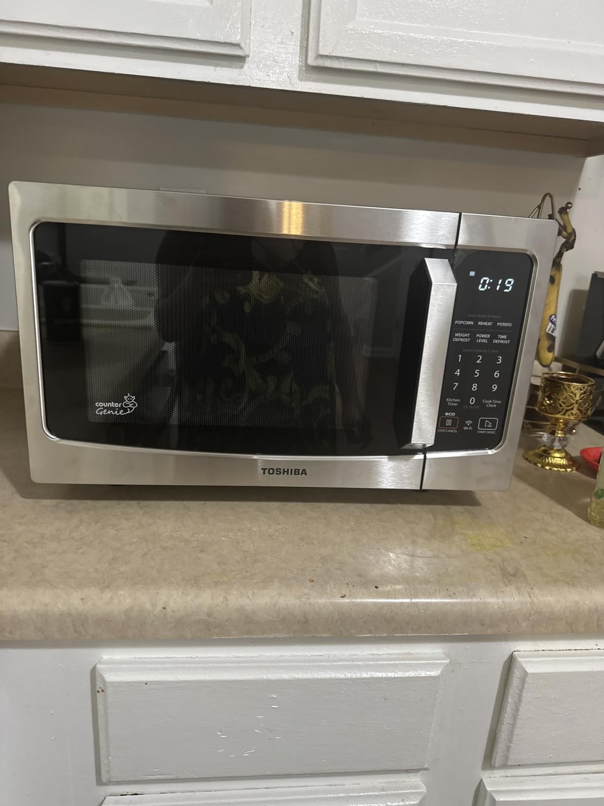 TOSHIBA ML-EM34P(SS) Smart Countertop Microwave, Sensor Reheat, Works With Alexa & Remote Control, Kitchen Essentials, Mute Function&ECO Mode, 1100W, 1.3 Cu Ft, With 12.4