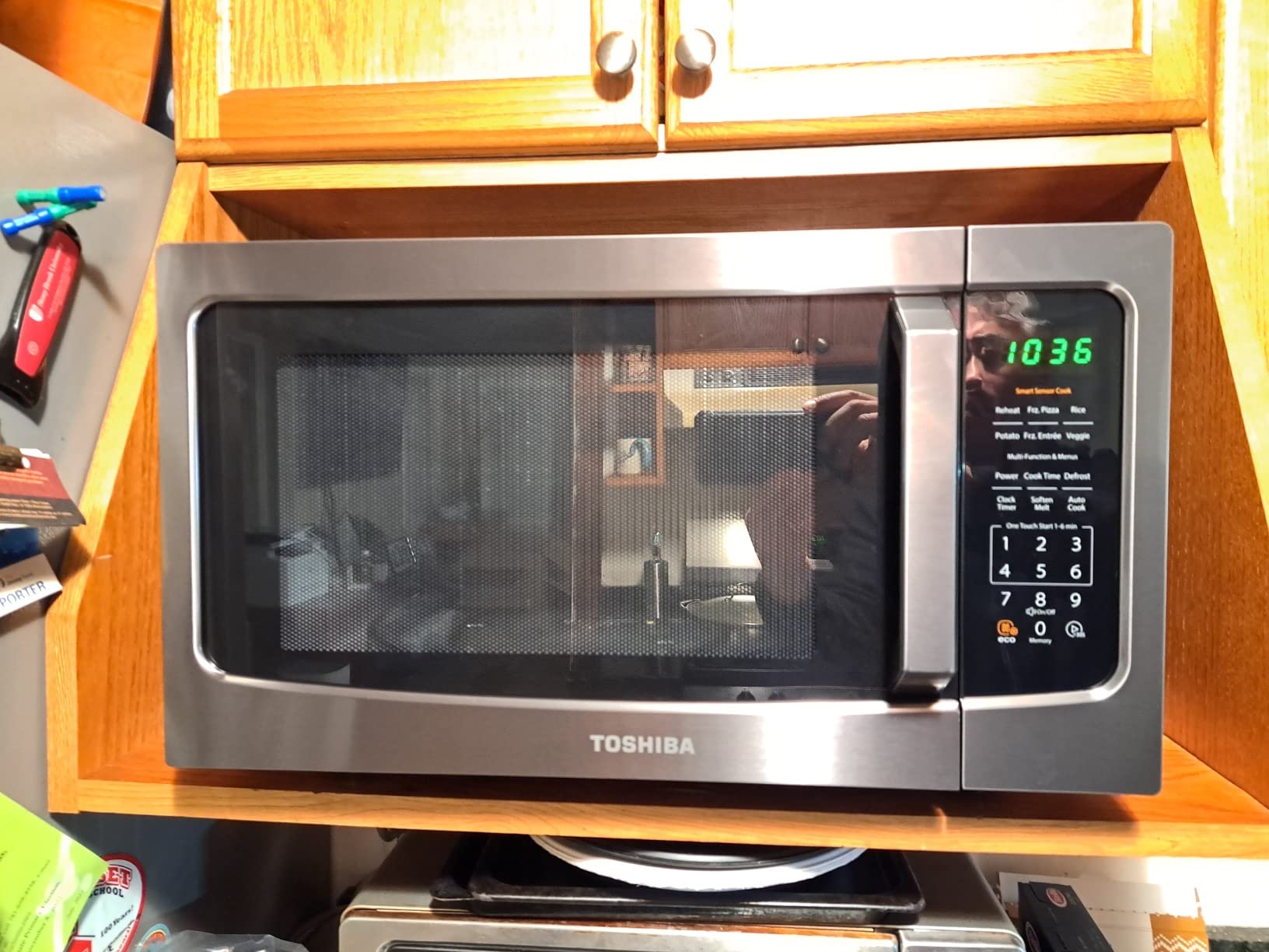 TOSHIBA ML-EM34P(SS) Smart Countertop Microwave, Sensor Reheat, Works With Alexa & Remote Control, Kitchen Essentials, Mute Function&ECO Mode, 1100W, 1.3 Cu Ft, With 12.4