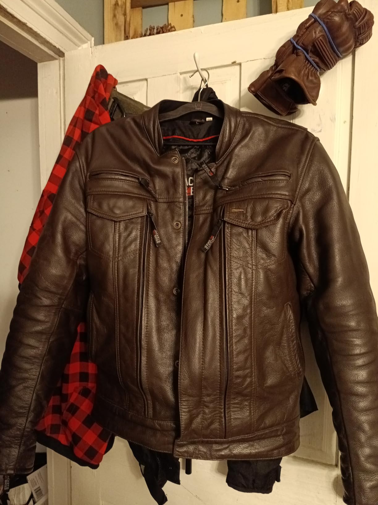 COMMUTER Men's Motorcycle Jacket, Premium Buffalo Leather, CE Armor - Ventilation, Utility Pockets, Cruiser Biker Black customer photo 1