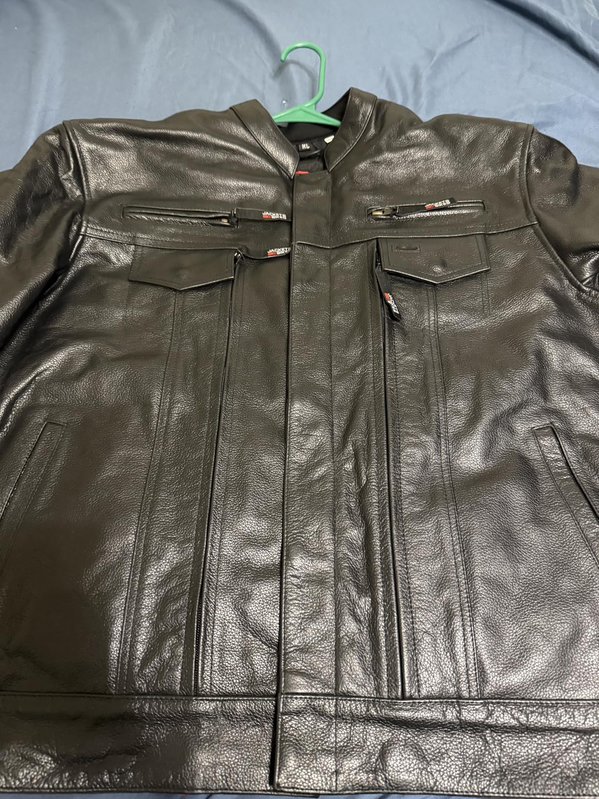 COMMUTER Men's Motorcycle Jacket, Premium Buffalo Leather, CE Armor - Ventilation, Utility Pockets, Cruiser Biker Black customer photo 2