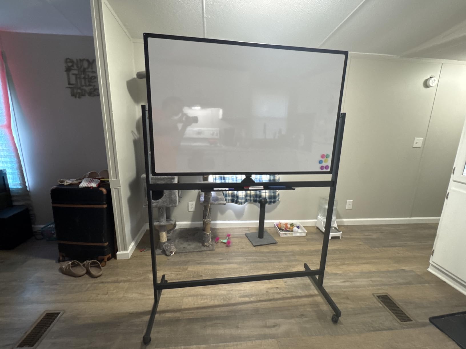 Maxtek Rolling White Board on Wheels 48x32 in, Double-Sided Magnetic Stand | Mobile Dry Erase Board with Stand, Aluminum Frame Easel, Reversible Writing Surface for Office, Classroom School Homeschool customer photo 1