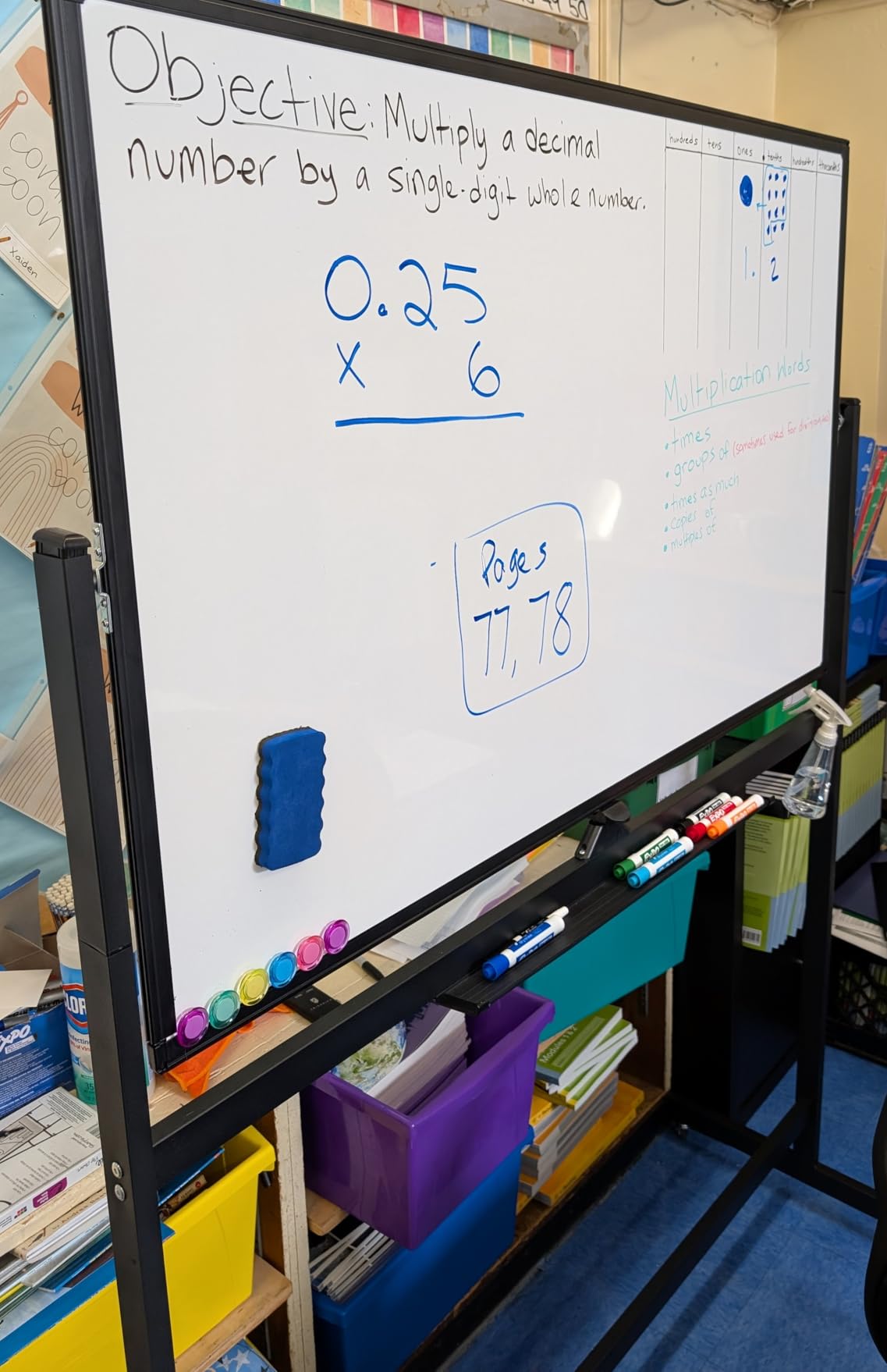 Maxtek Rolling White Board on Wheels 48x32 in, Double-Sided Magnetic Stand | Mobile Dry Erase Board with Stand, Aluminum Frame Easel, Reversible Writing Surface for Office, Classroom School Homeschool customer photo 2