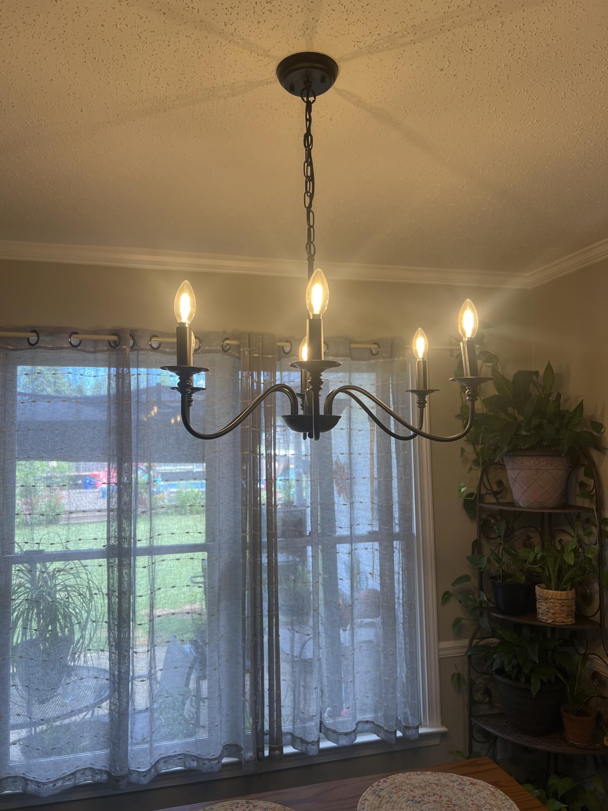 Depuley Farmhouse Chandelier for Dining Room: 6-Light Black Industrial Kitchen Island Pendant Light Fixture - Rustic Candle Chandeliers Vintage Modern Hanging Ceiling Lamp for Bedroom Foyer customer photo 2