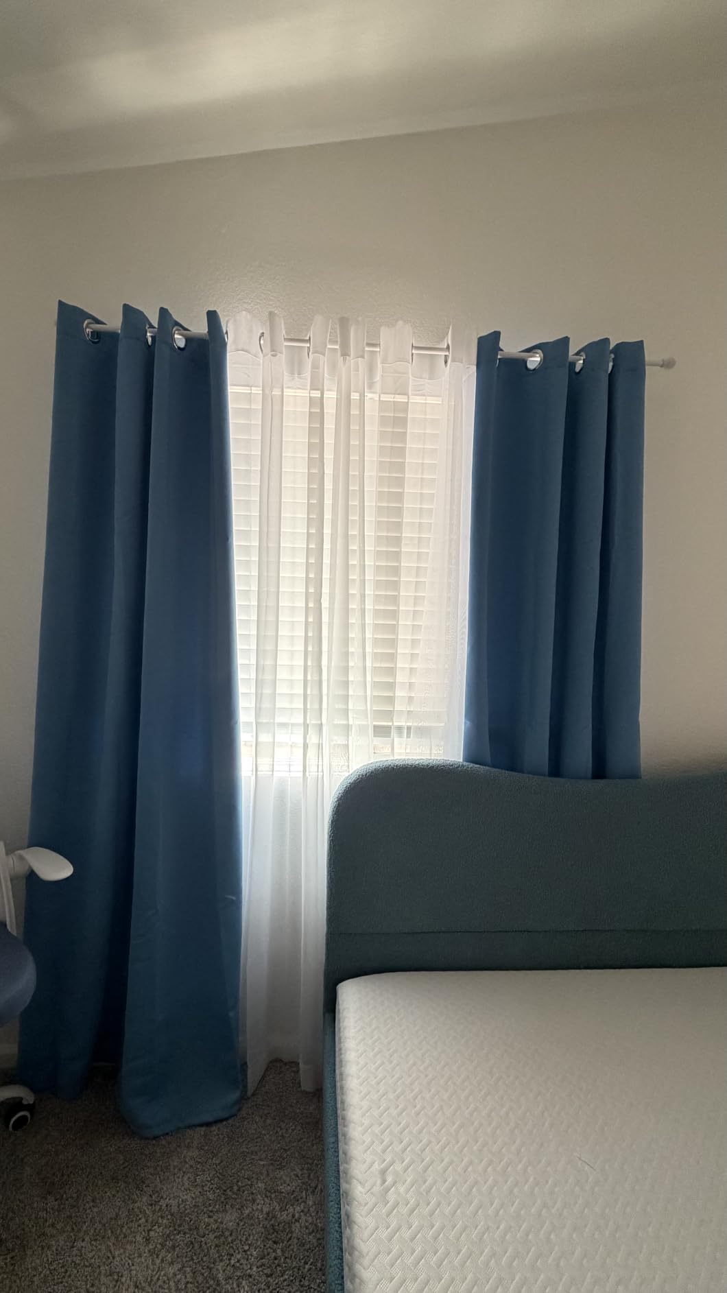 ChrisDowa Grommet Blackout Curtains for Bedroom and Living Room - 2 Panels Set Thermal Insulated Room Darkening Curtains (Dark Grey, 42 x 63 Inch) customer photo 1