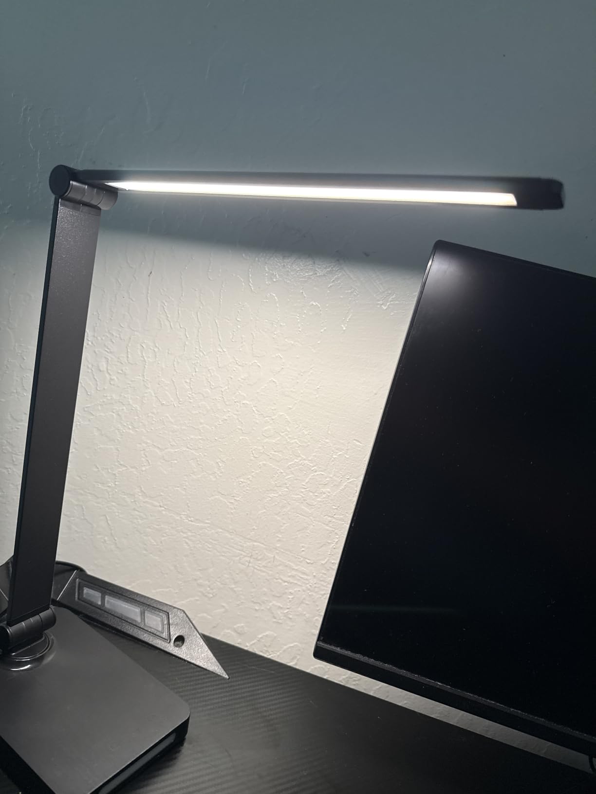 LED Desk Lamp with USB Ports, Touch Desk Lamps for Home Office with 5 Color Modes, 3 Brightness Desk Light with Small Night Light, Reading Lamp Table Lamp for Bedroom Bedside Study Black (with adapter) customer photo 2