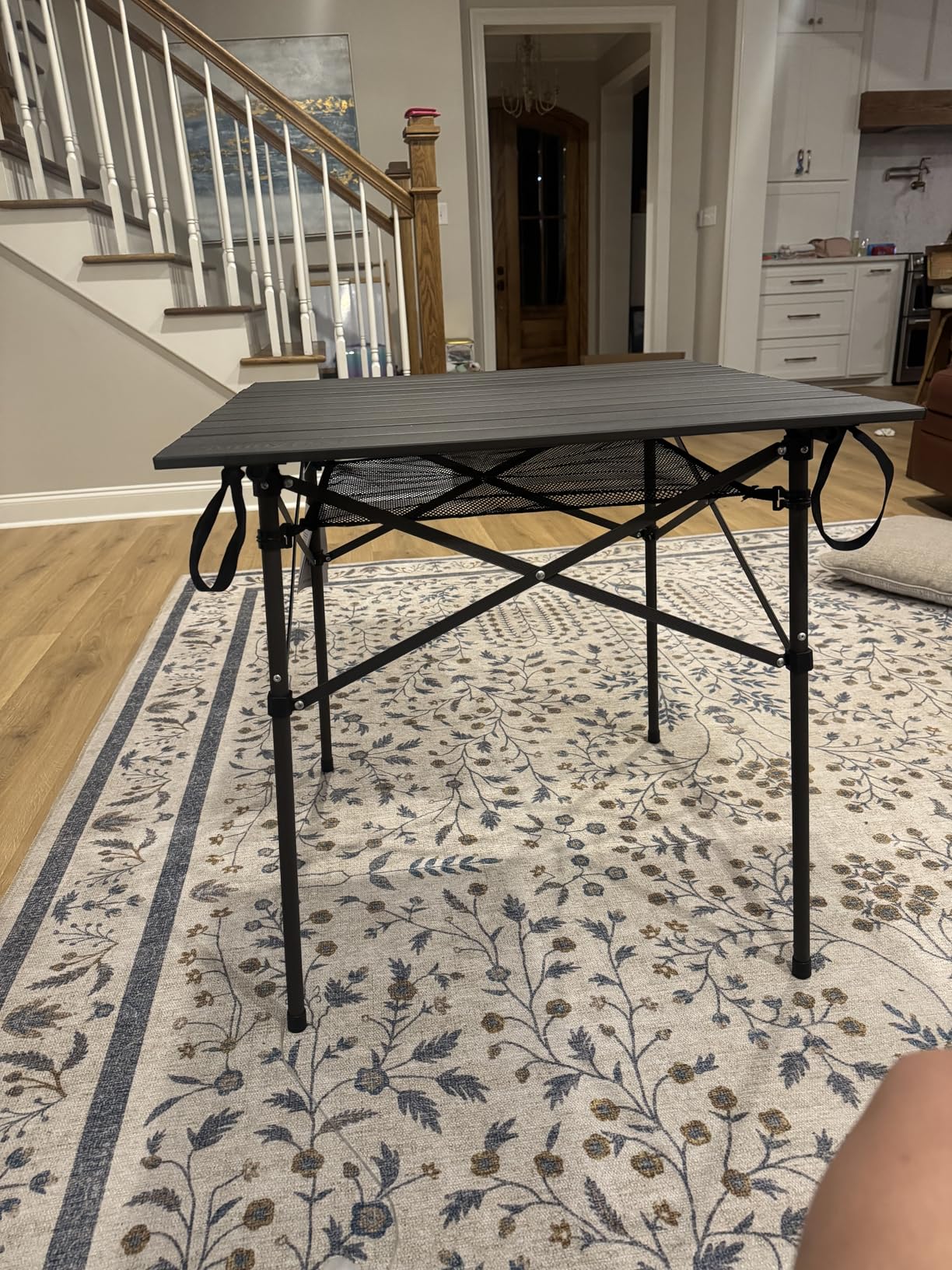 SUNNYFEEL Aluminum Folding Camping Table, Lightweight Roll Up Portable Foldable Outdoor Table, Seats 4 with Carry Bag & Mesh Shelf customer photo 1