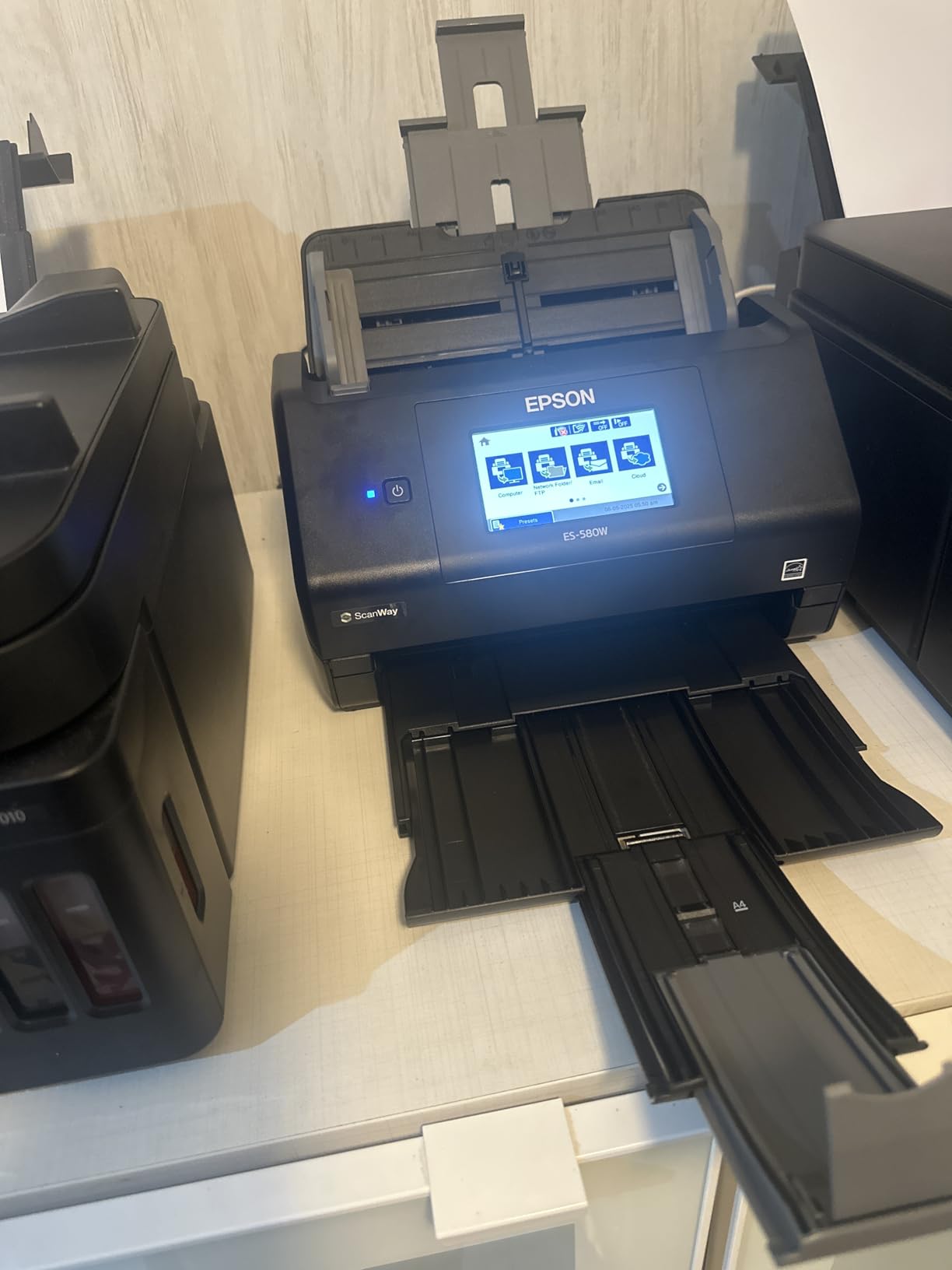 Epson Workforce ES-580W Wireless Color Duplex Desktop Document Scanner | For Computers including PC and Mac 100 Sheet ADF 4.3 in Touchscreen Black customer photo 1