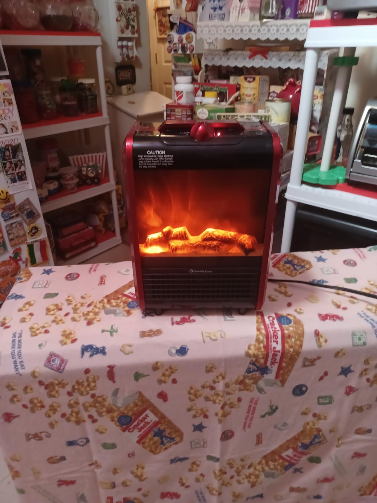 Comfort Zone Electric Mini Fireplace Space Heater with Realistic 3D Flame, Stay-Cool Body, Carry Handle, Overheat Sensor, and Safety Tip-Over Switch, Ideal for Home, Bedroom, & Office, 1,200W, CZFP1BK customer photo 1