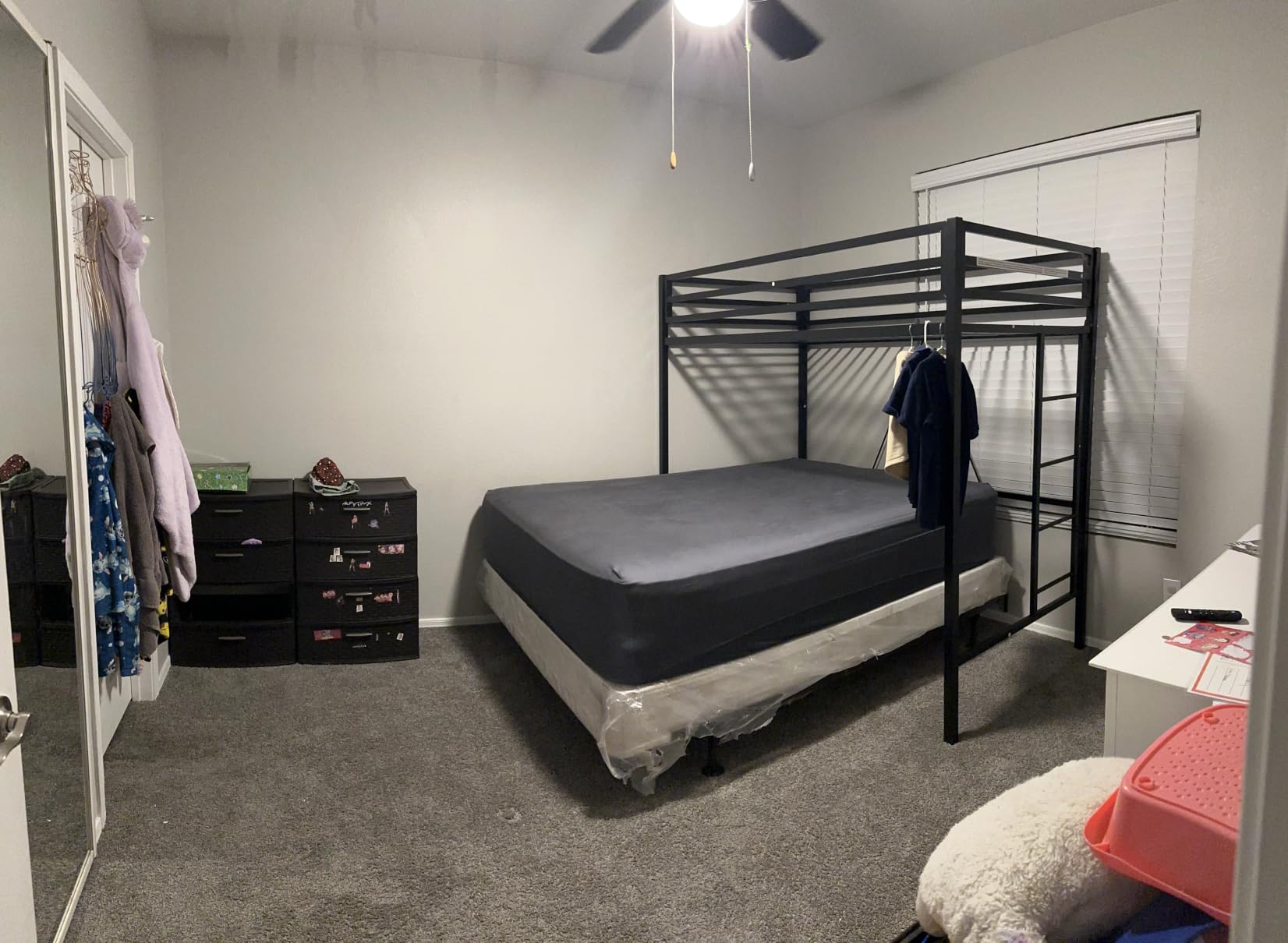 Allewie Metal Loft Bed Twin Size with Guardrail and Ladder, Small Space Saving Design for Bedroom Kid Room and Dorm, No Box Spring Needed, Black customer photo 1