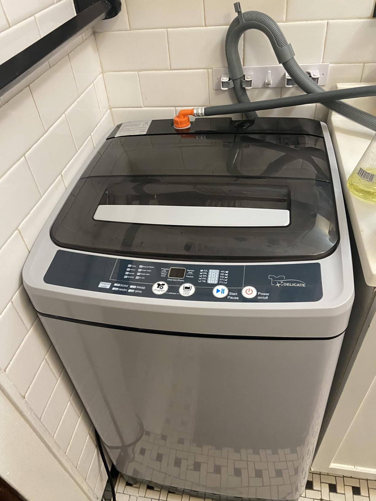 Giantex Full Automatic Washing Machine, 2 in 1 Portable Laundry Washer 1.5Cu.Ft 11lbs Capacity Washer and Spinner Combo 8 Programs 10 Water Levels Energy Saving Top Load Washer for Apartment Dorm customer photo 2