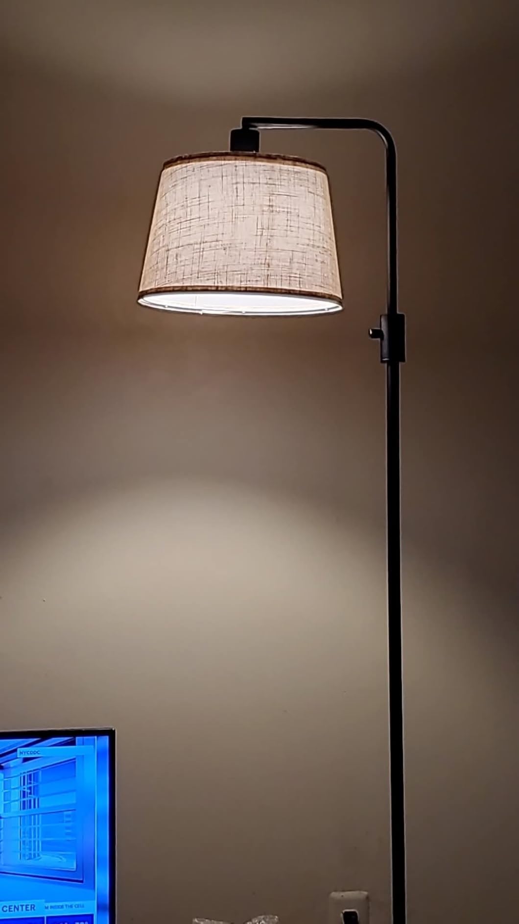 [Upgraded] Dimmable Floor Lamp, 1000 Lumens LED Edison Bulb Included, Arc Floor Lamps for Living Room Modern Standing Lamp with Linen Shade, Tall Lamp for Bedroom Office Dining Room- Black customer photo 2