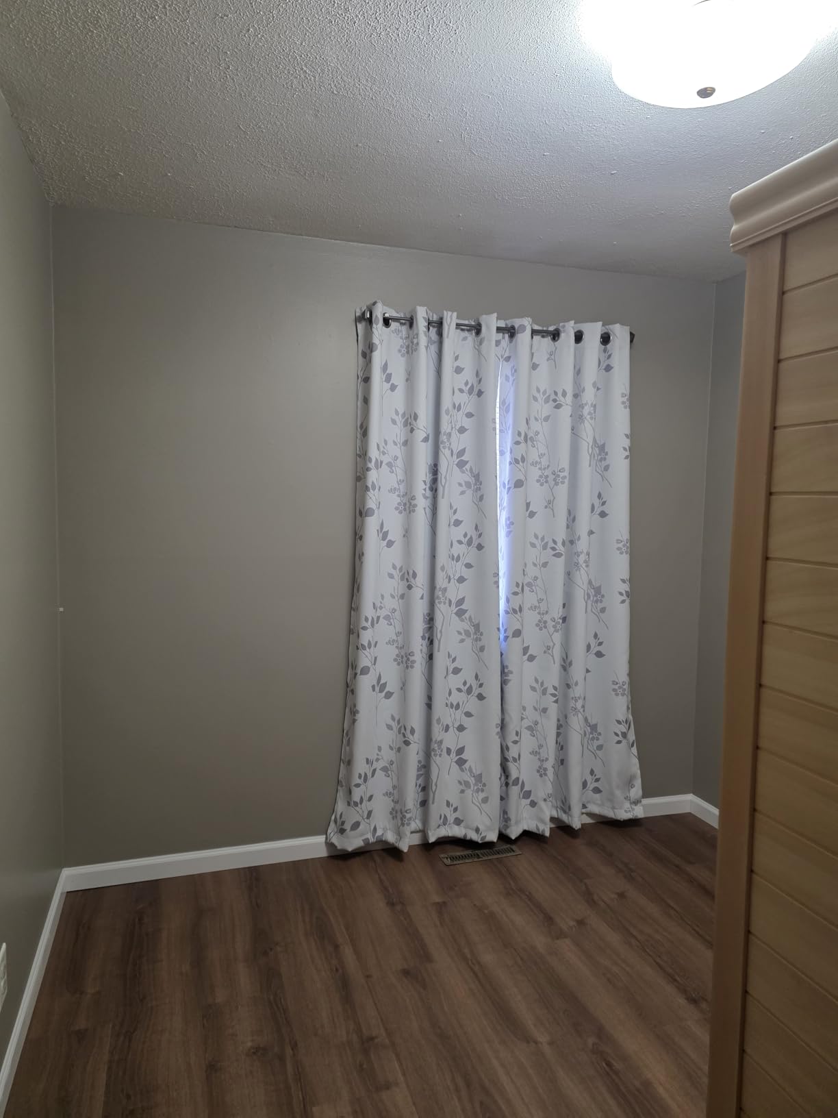 Beauoop Floral 100% Blackout Curtains for Bedroom Grey White 52X84 2 Panels | Flower Patterned Room Darkening Drapes for Living Room 84 Inches Long Thermal Insulated Soundproof Window treatment Grommet customer photo 2