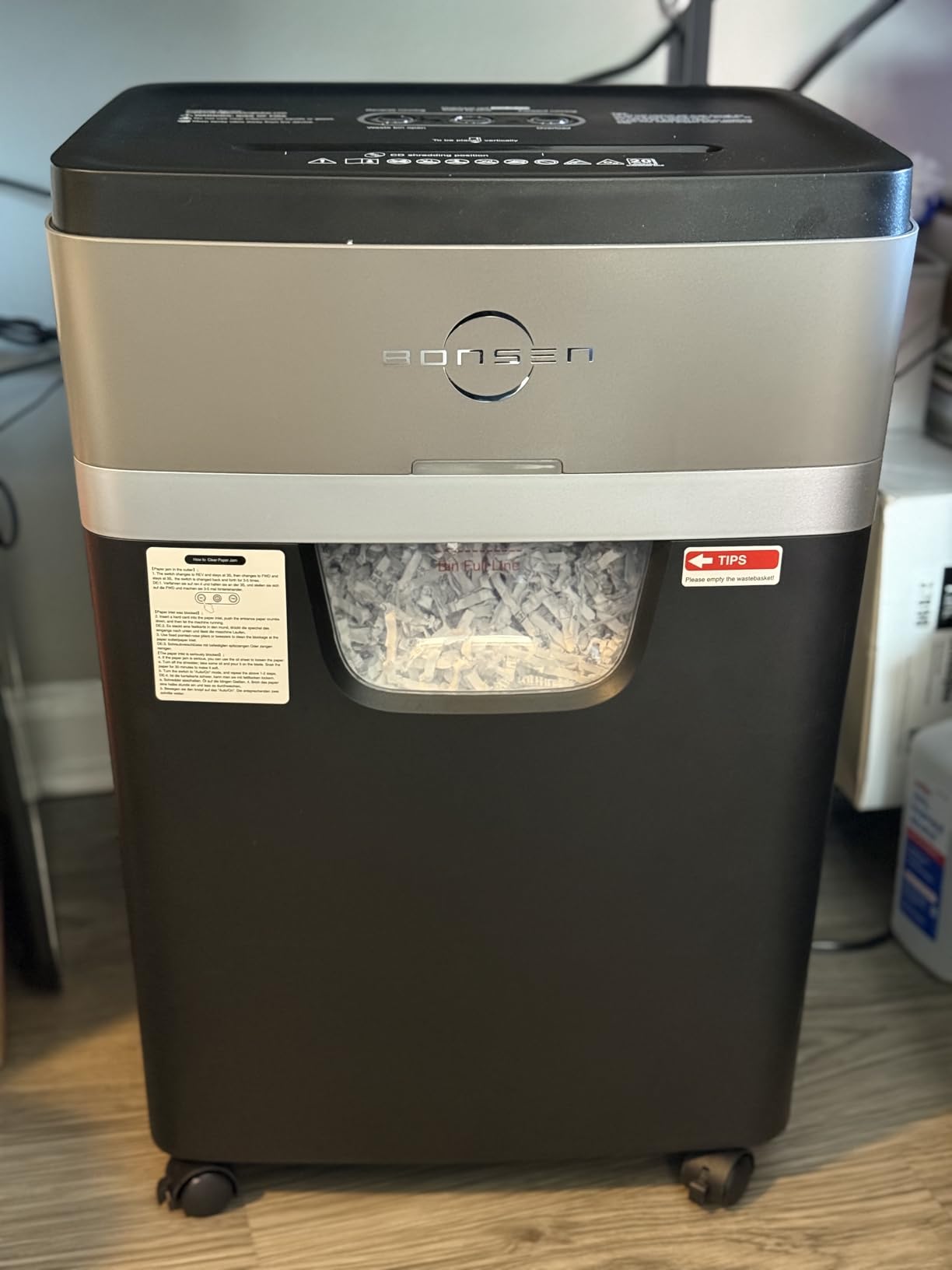 BONSEN Paper Shredder, 20-Sheet 60 Mins Nonstop Heavy Duty Paper Shredder for Office customer photo 2