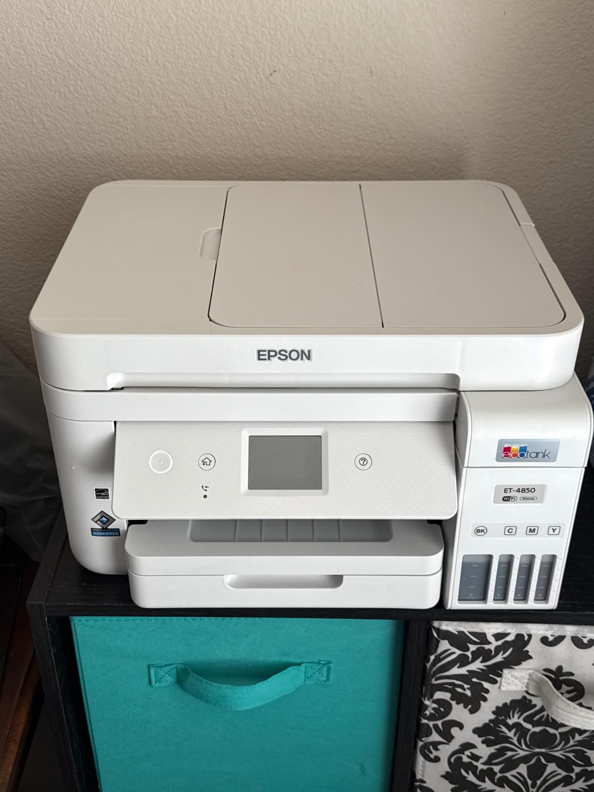 Epson EcoTank ET-4850 Wireless All-in-One Cartridge-Free Supertank with Scanner Copier, Fax, ADF and Ethernet, The Printer Office Printer - White customer photo 2