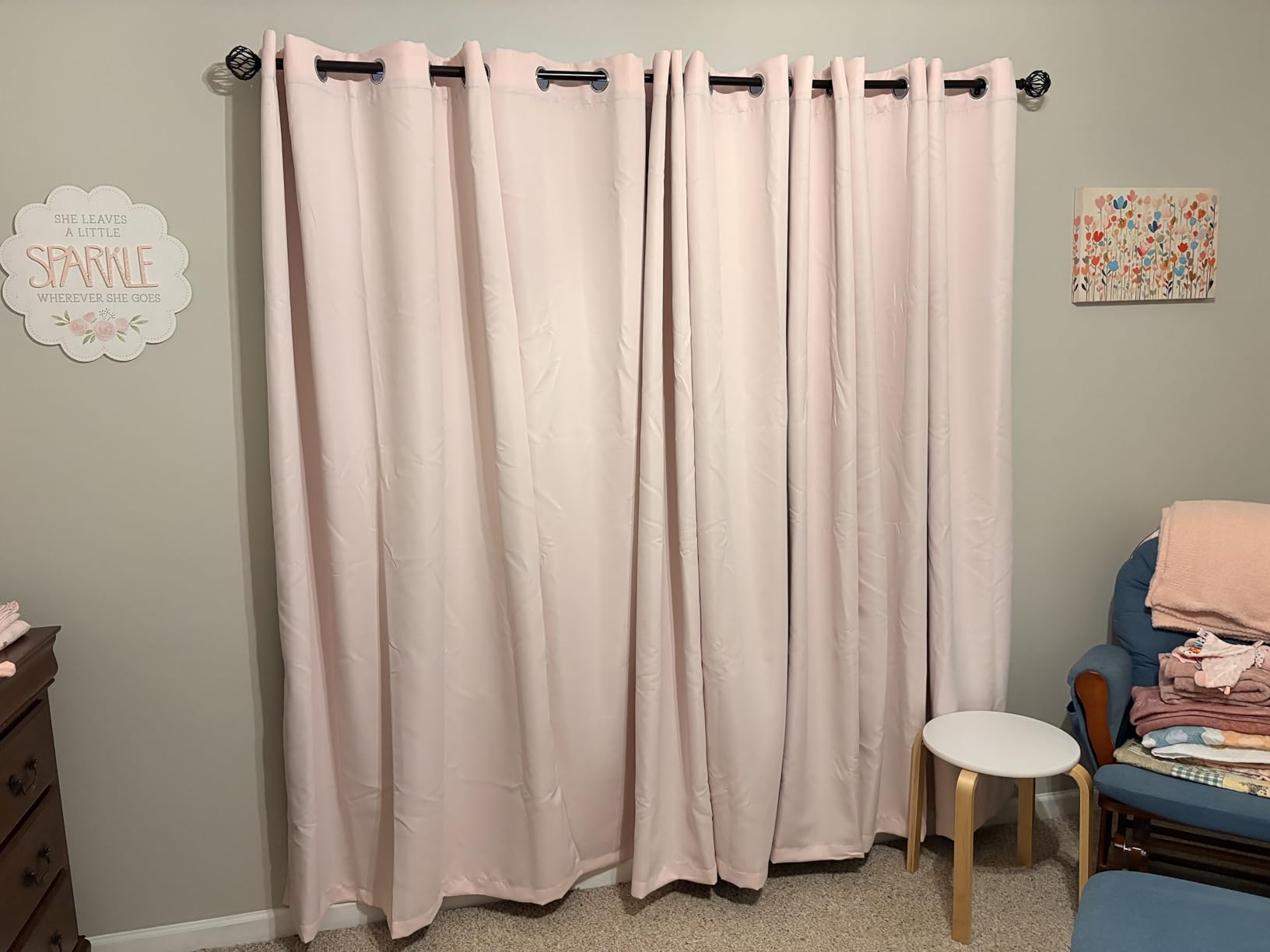 100% Blackout Curtains 52 x 95 Inch/White Curtains 2 Panels with Black Lining Room Darkening Thermal Insulated Bedroom Curtains customer photo 2