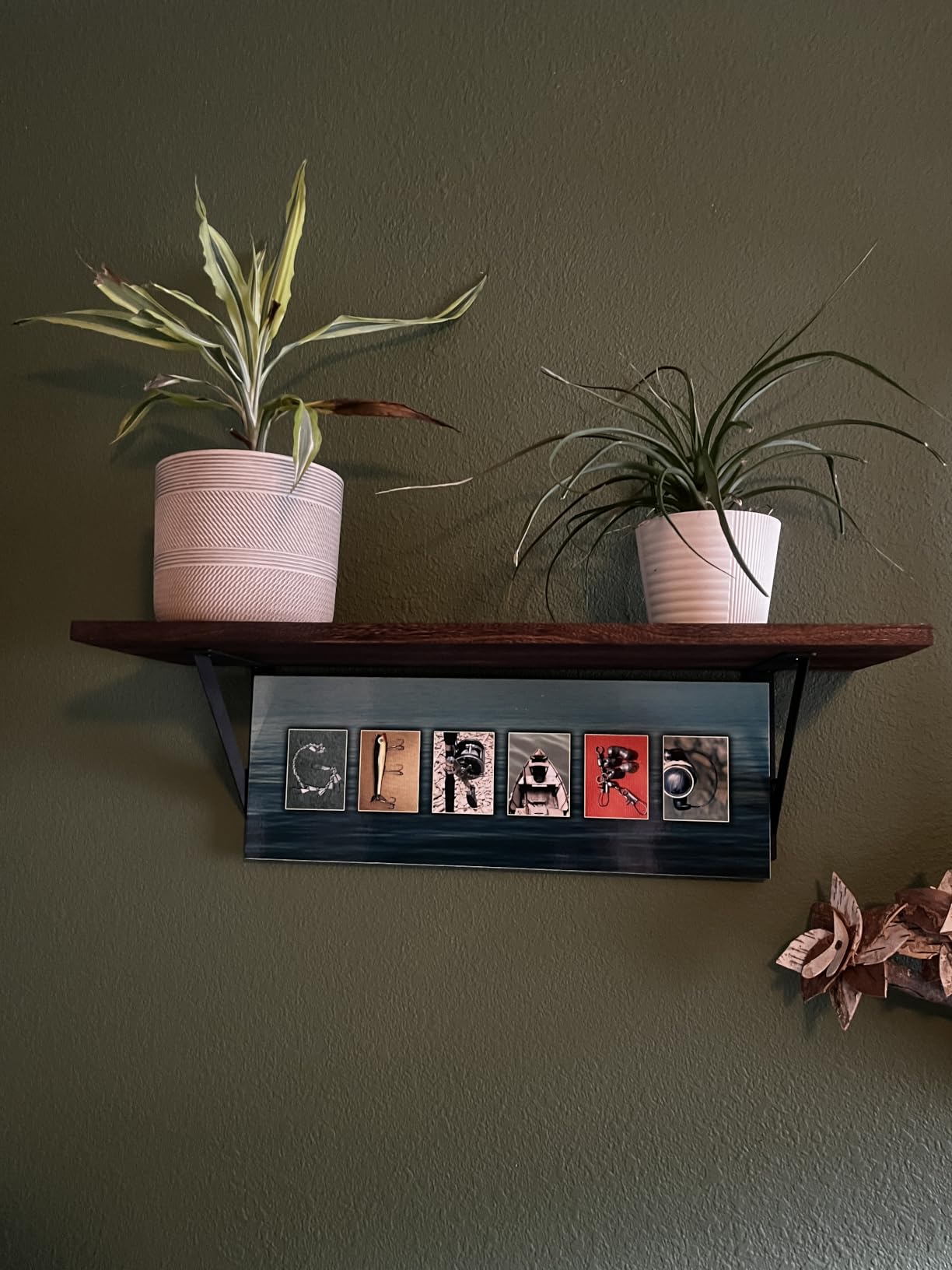 Forbena Rustic Floating Book Shelves for Wall Set of 3, 17 Inch Wood Wall Bookshelf for Bedroom, Wooden Wall Mounted Hanging Shelf for Office Living Room Bathroom Decor Pictures Books (Dark Brown) customer photo 2