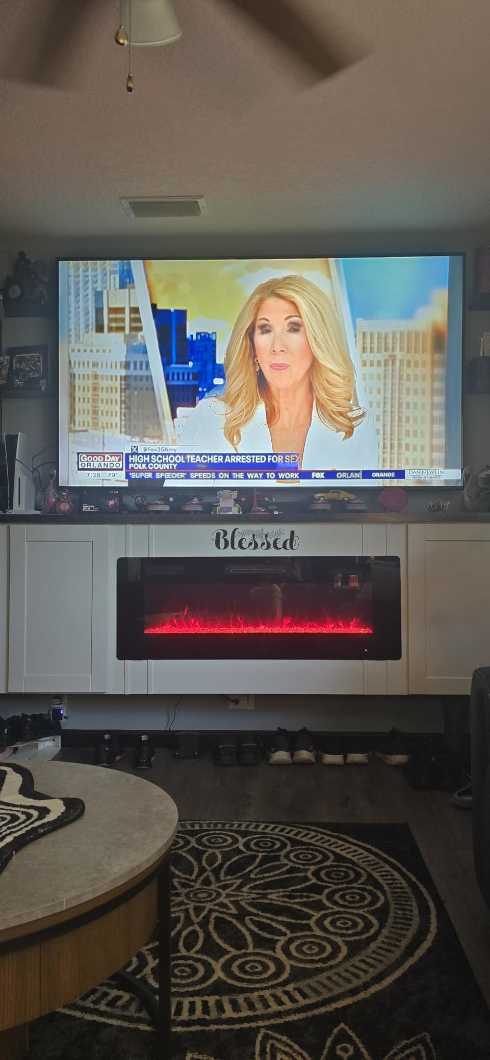 Electactic 36 Inch Electric Fireplace Insert Ultra-Thin - Recessed & Wall-Mounted Fireplace Heater with Thermostat, Adjustable Flame, Remote Control - Linear with Timer, Touch Screen, 750/1500W customer photo 2