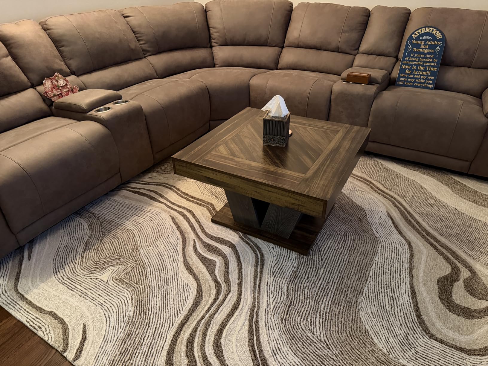 SAFAVIEH Fifth Avenue Collection Area Rug - 9 x 12 Beige and Ivory Handmade Mid-Century Modern Abstract New Zealand Wool Ideal for High Traffic Areas in Living Room Bedroom (FTV121B) customer photo 2