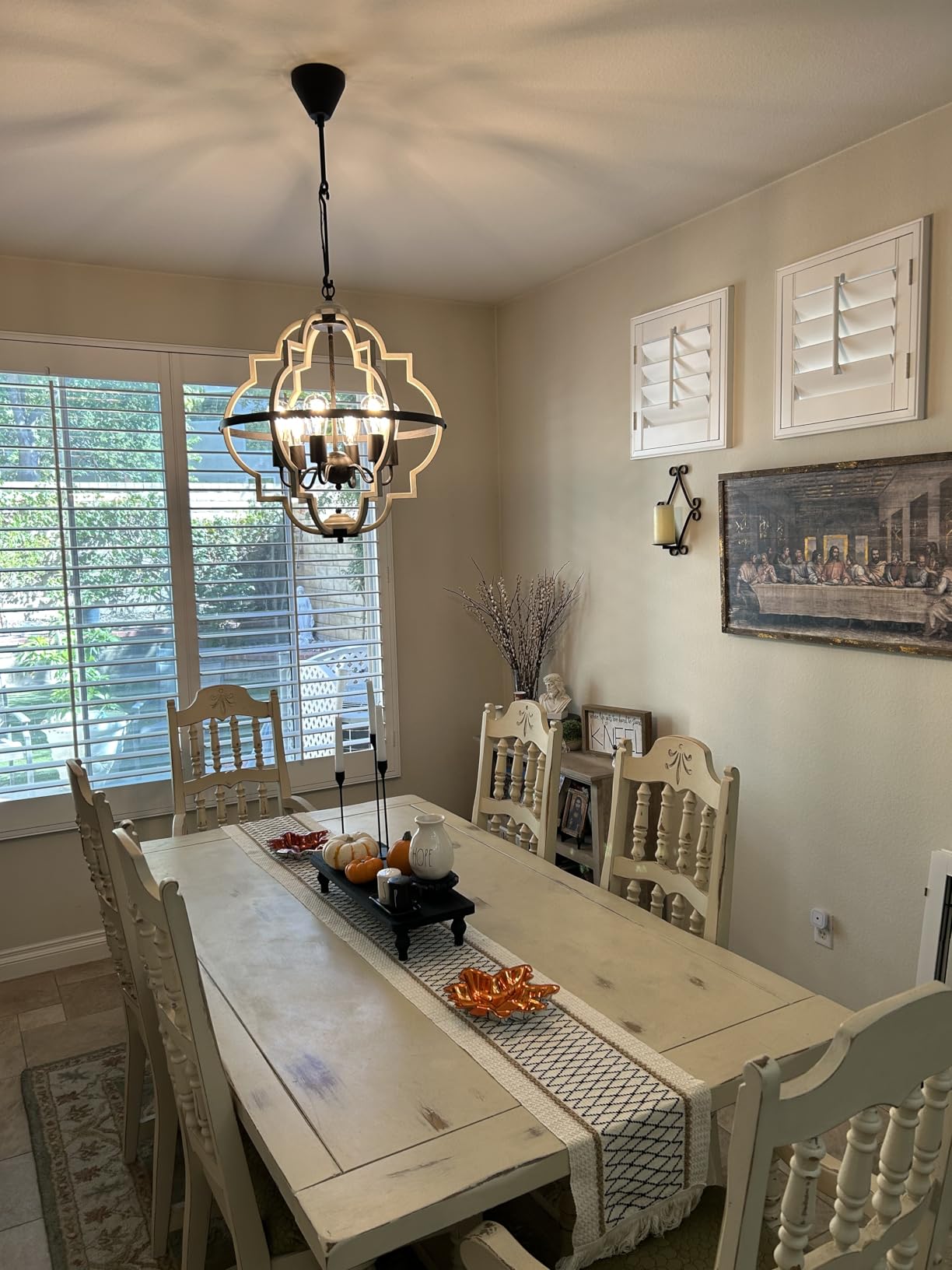 Farmhouse Rustic Chandelier, ORB+Oak Finish, 6-Light Vintage Antique Chandeliers Pendant Light Fixture for Kitchen Dining Room Living Room Entryway Foyer UL Listed customer photo 1