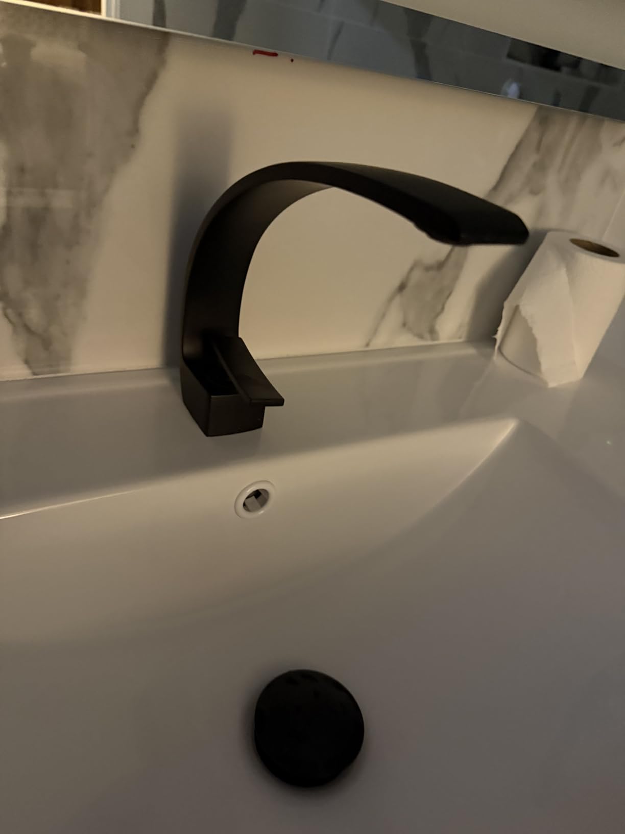 Bathroom Sink Faucet Modern Single Hole 1-Handle Faucet, Brushed Nickel Solid Brass Faucets, Mount Curved Lavatory Faucets Mixer Tap customer photo 1