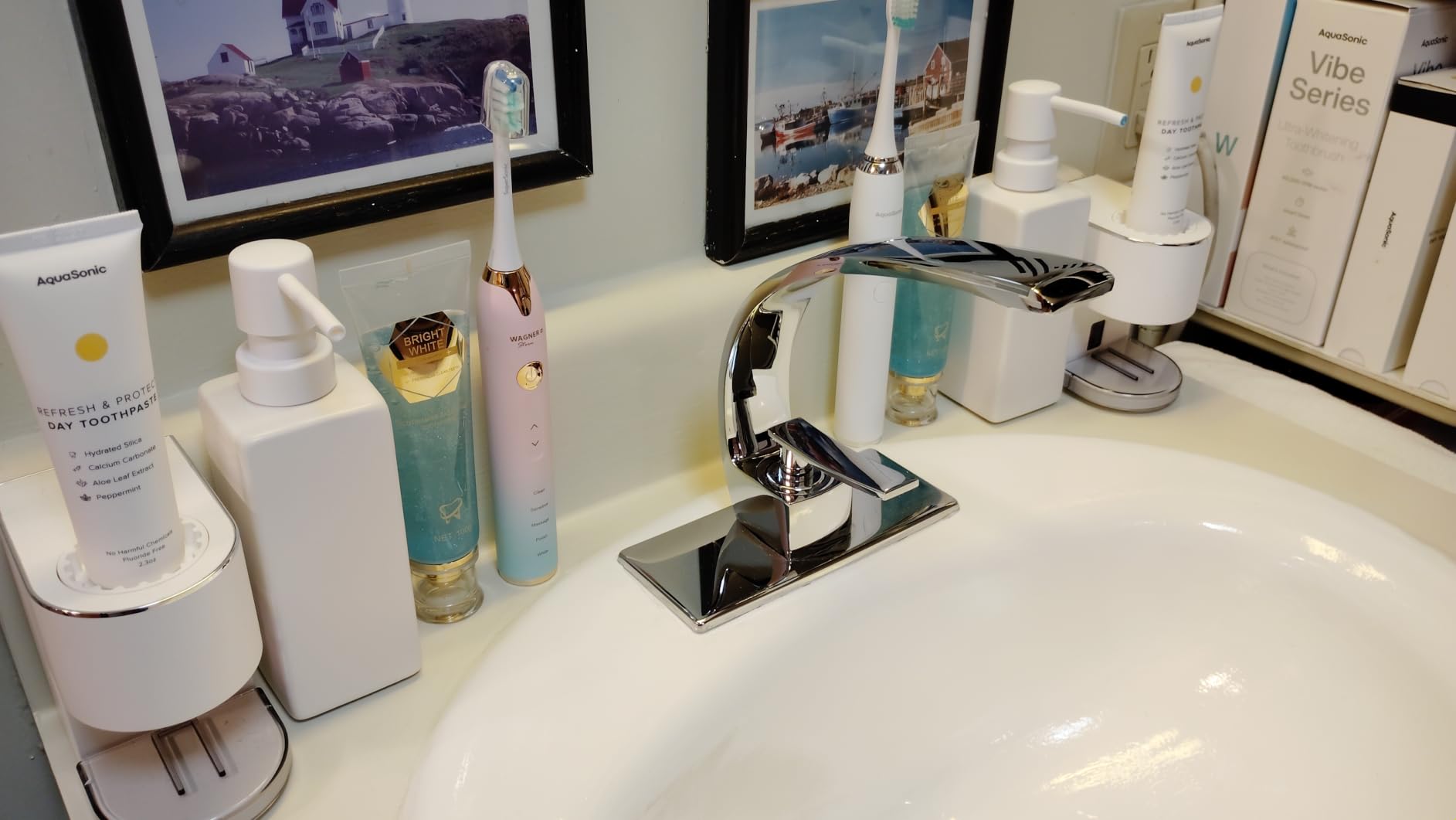 Bathroom Sink Faucet Modern Single Hole 1-Handle Faucet, Brushed Nickel Solid Brass Faucets, Mount Curved Lavatory Faucets Mixer Tap customer photo 2