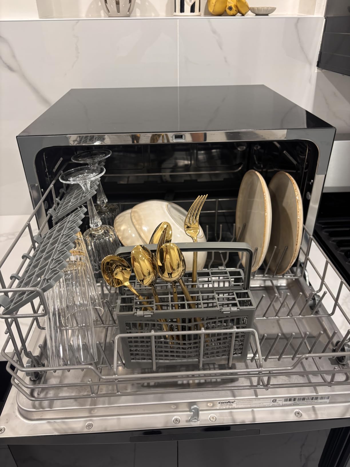 COMFEE’ Countertop Dishwasher, Energy Star Portable Dishwasher, 6 Place Settings & 8 Washing Programs, Speed, Baby-Care, ECO& Glass, Dish Washer for Dorm, RV& Apartment, Black customer photo 2