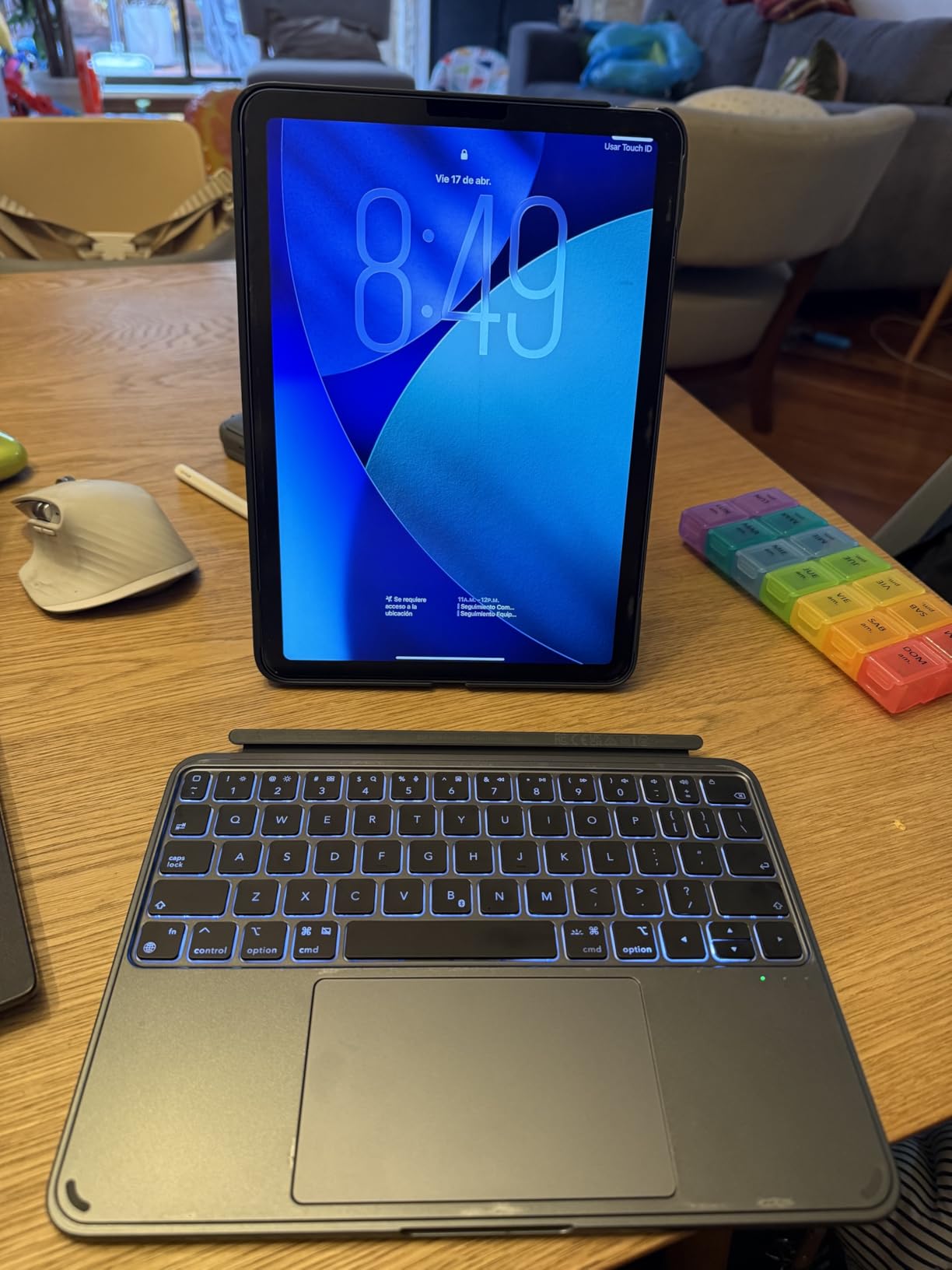 Apple iPad Air (5th Generation): with M1 chip, 10.9-inch Liquid Retina Display, 64GB, Wi-Fi 6, 12MP front/12MP Back Camera, Touch ID, All-Day Battery Life - Blue customer photo 1