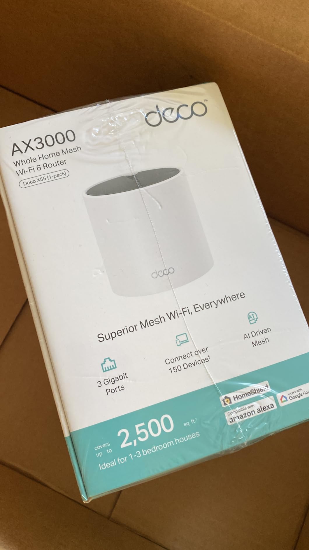 TP-Link Deco X55 AX3000 WiFi 6 Mesh System - Covers up to 2500 Sq.Ft., Replaces Wireless Router and Extender, 3 Gigabit Ports, Supports Ethernet Backhaul, Deco X55(1-Pack) customer photo 2