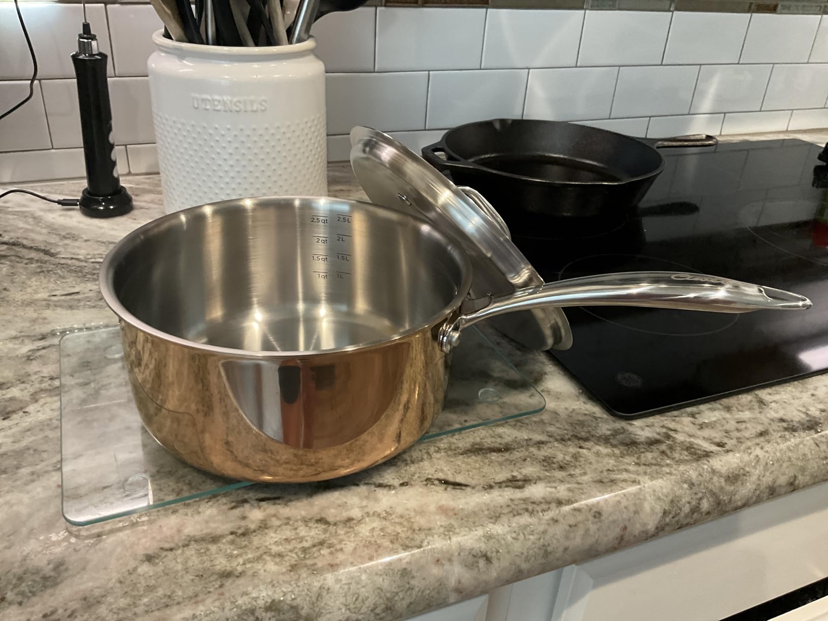 Ciwete Whole Tri-ply 18/10 Stainless Steel Cookware Set, 10 Pcs Elegant Copper Pots and Pans Set, Induction Cookware, Frying Pans, Saucepans & Stock Pot with Lid, Ideal Gift for Wedding, Housewarming customer photo 1