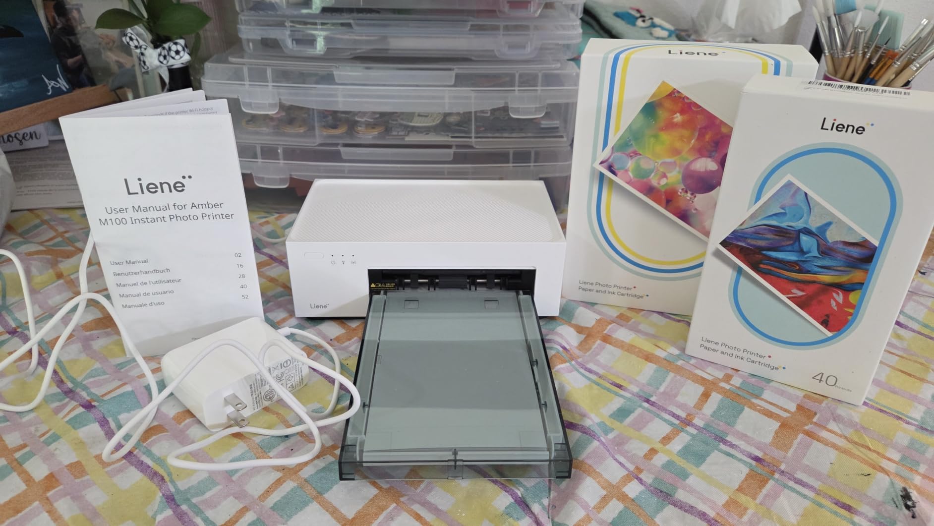 Liene M100 4x6'' Photo Printer, Phone Printer 100 Sheets & 3 Cartridges, Full-Color Photo, Portable Instant Photo Printer for iPhone Android, Thermal Dye Sublimation, Wi-Fi Picture Printer 100 Papers customer photo 1