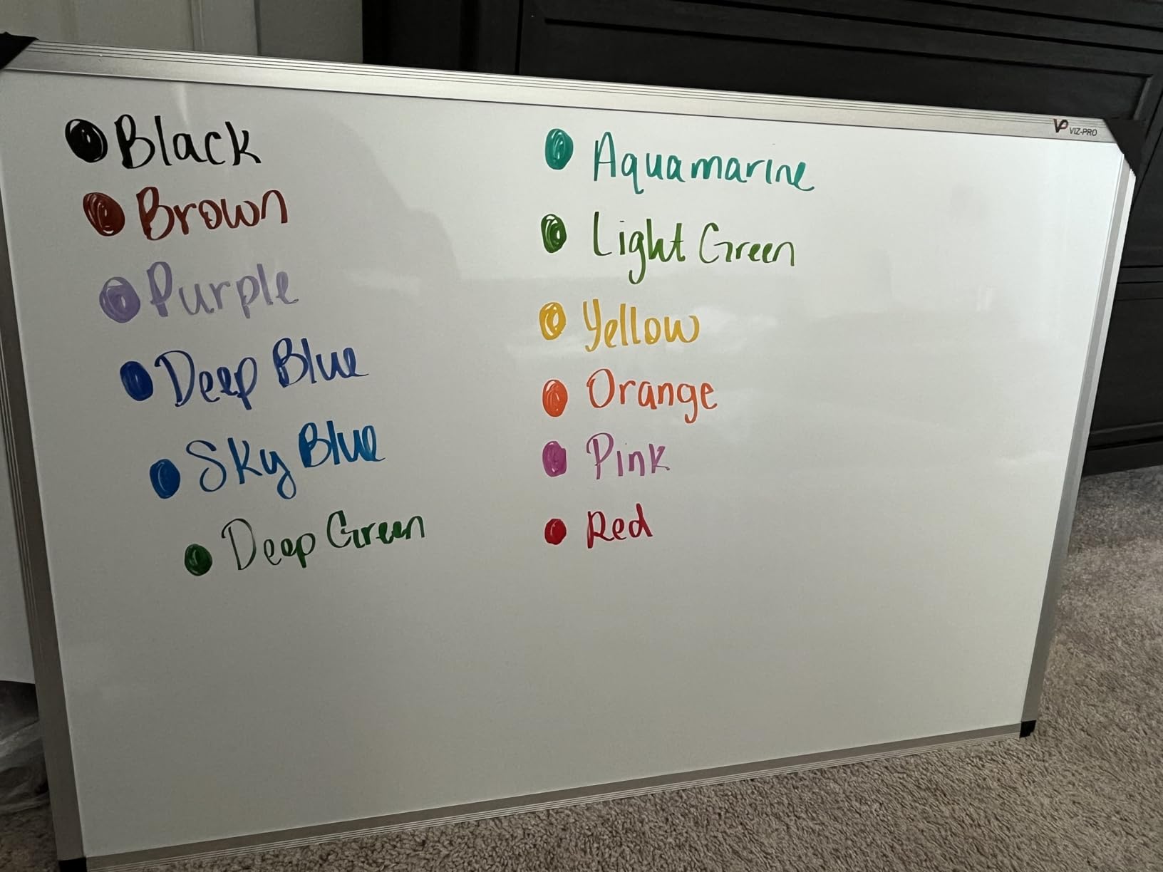 VIZ-PRO Large Magnetic Dry Erase Whiteboard, 96 x 48 Inches, Foldable | Silver Aluminum Frame, 8' x 4' Wall-Mounted White Board with Marker Tray for School Office and Home customer photo 2