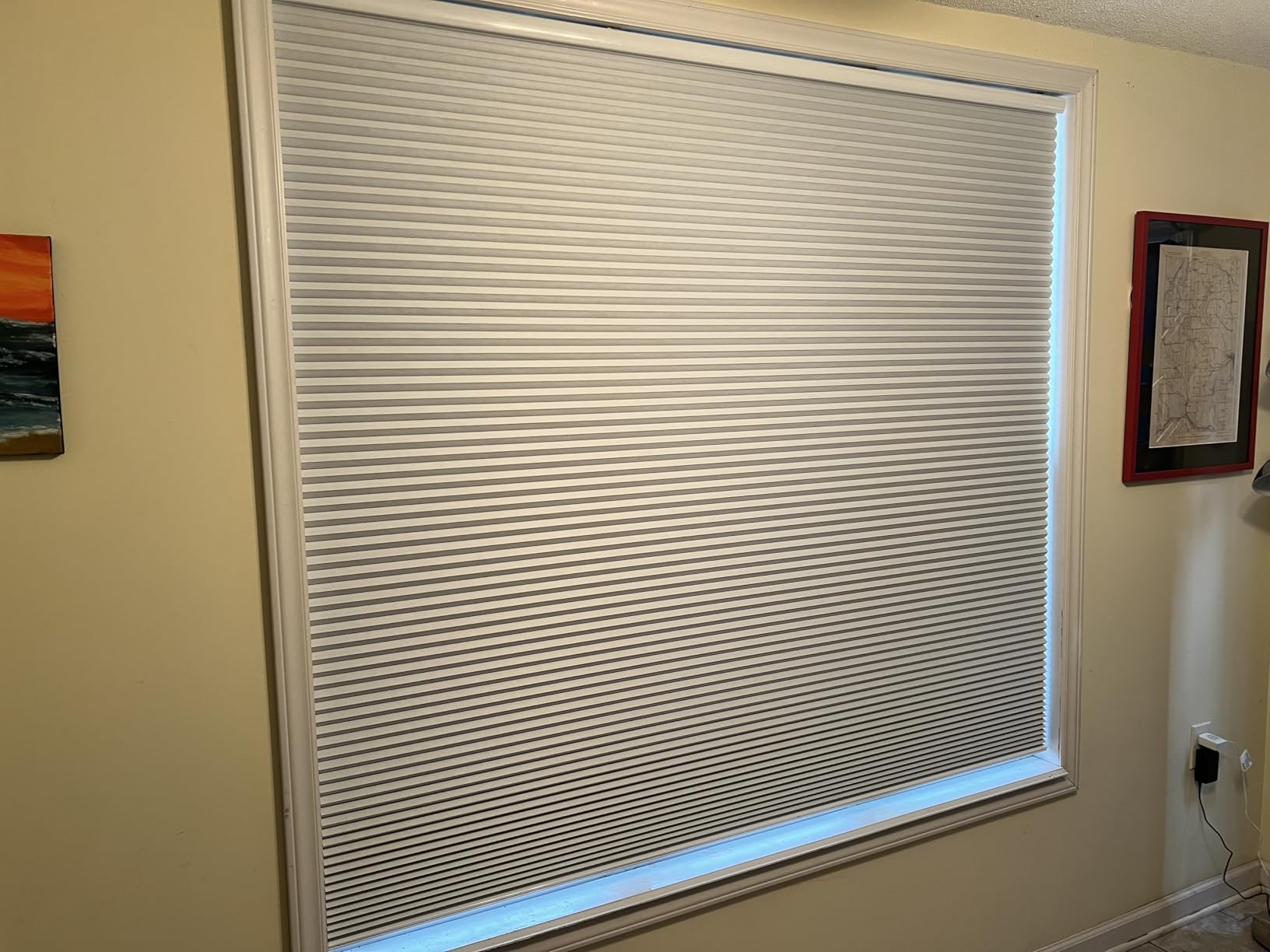 Persilux Custom Size 100% Blackout Cordless Cellular Shades & Blinds Honeycomb Blinds Bottom Up Waterproof Thermal Insulated Window Shades for Home, Windows and Kitchen, White customer photo 1