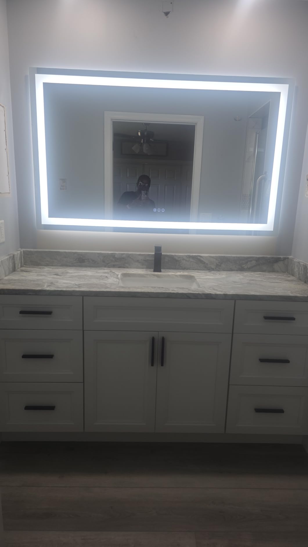60x36 Inch LED Bathroom Mirror with Lights Front and Backlit Lighted Vanity Mirror for Bathroom Wall with 3 Colors Dimmable Anti-Fog Memory Shatter-Proof IP54 Waterproof Horizontal/Vertical customer photo 1