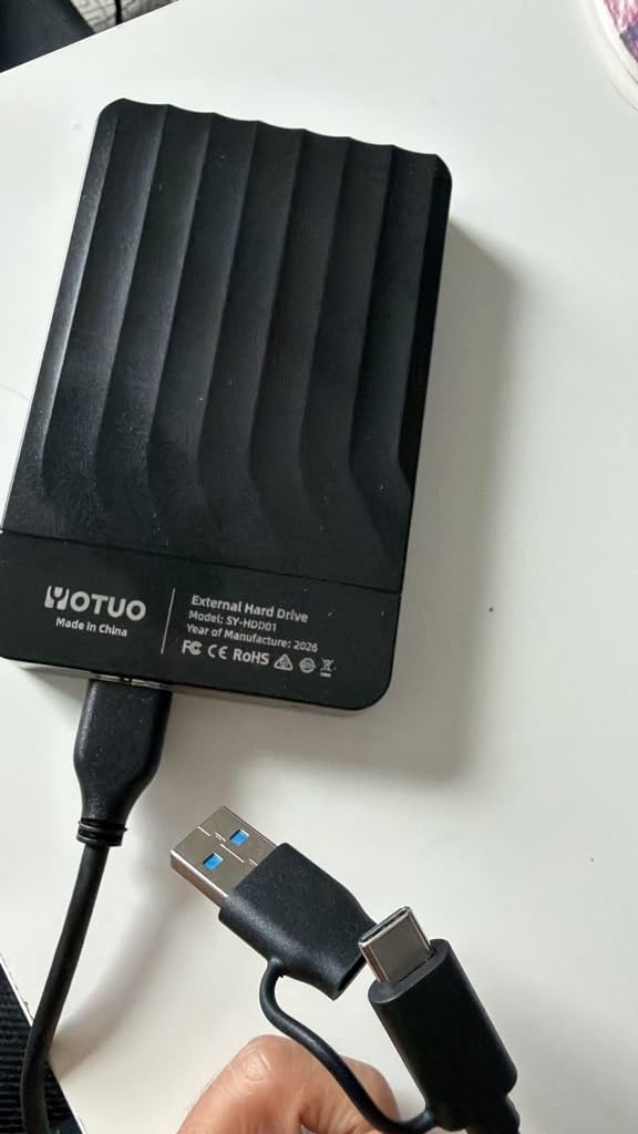 YOTUO 500GB External Hard Drive, Portable Storage Expansion HDD, USB 3.0 & USB-C for PC, Mac, Desktop, Laptop, Smartphone, PS4, Xbox One, Xbox 360, Office & Game, Black customer photo 1