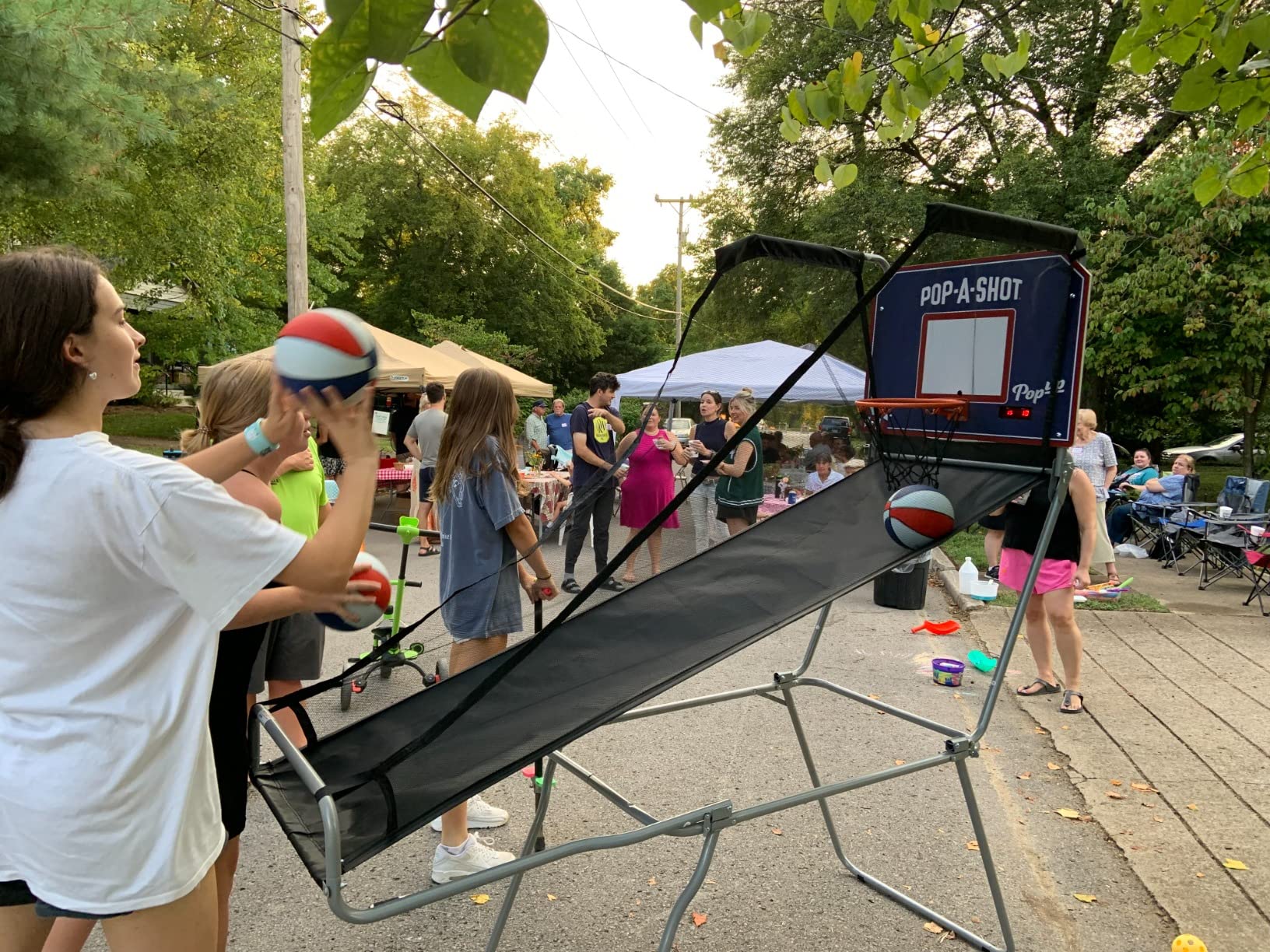 Pop-A-Shot - Pop-Up Game | Arcade Basketball Inside, Out, and On The Go | Infrared Sensor Scoring | 3 Balls | Foldable, Portable, Tote Bag Included customer photo 1