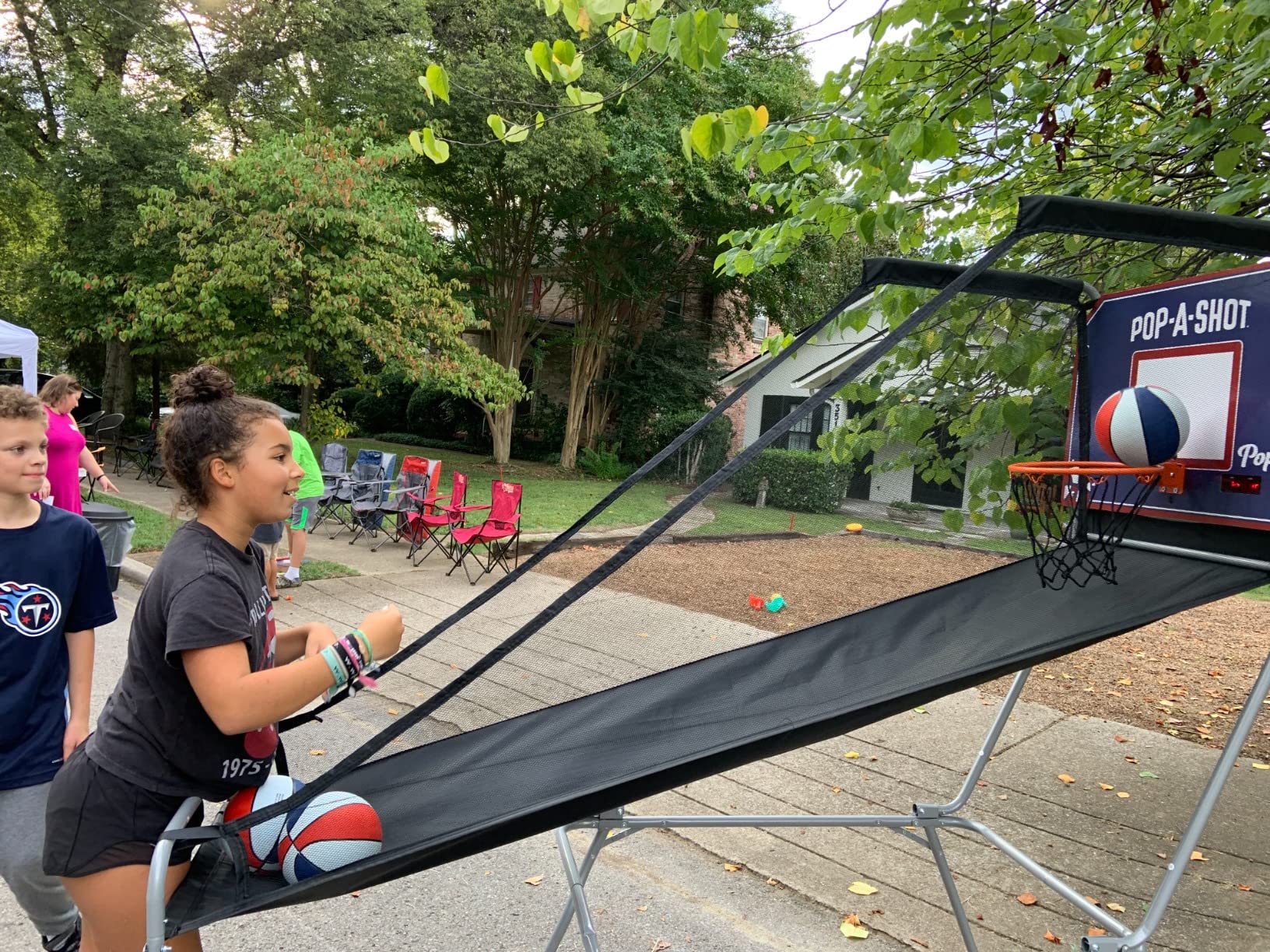 Pop-A-Shot - Pop-Up Game | Arcade Basketball Inside, Out, and On The Go | Infrared Sensor Scoring | 3 Balls | Foldable, Portable, Tote Bag Included customer photo 2