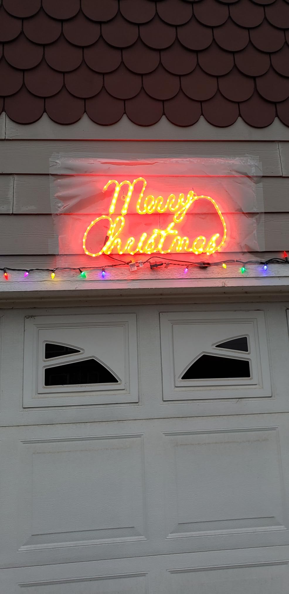 [Large 24x13.5 Inch] Super-Bright 180LED Merry Christmas Neon Motif Red LEDs Outdoor Christmas Decoration with UL Standard Adaptor Waterproof for Outdoor Home Party Wall Hanging Holiday customer photo 1