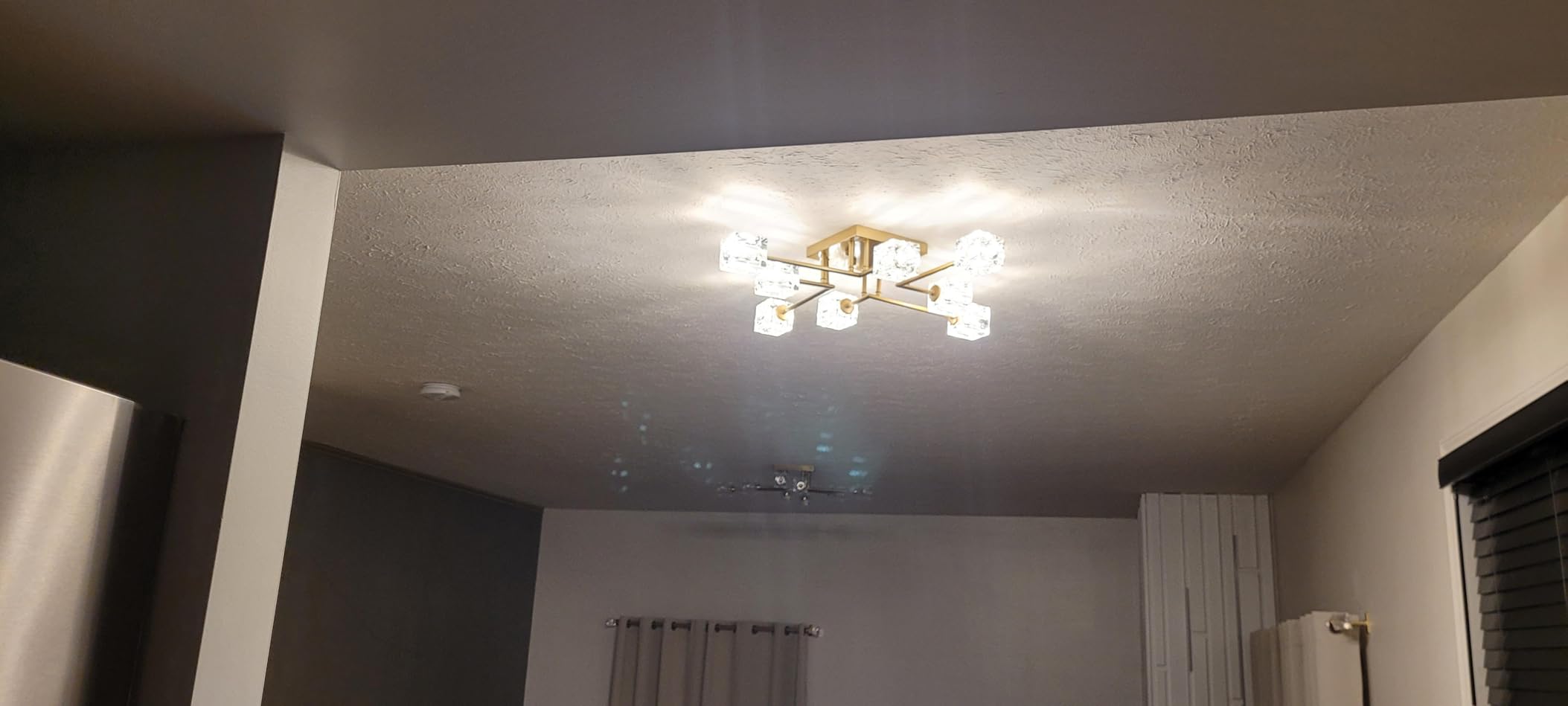 Modern Crystal Chandelier for Dining Room, Black and Gold Pendant Lights Fixture 8-Lights Adjustable Height Hanging Ceiling Light for Kitchen Island Bedroom Over Table Living Room customer photo 2