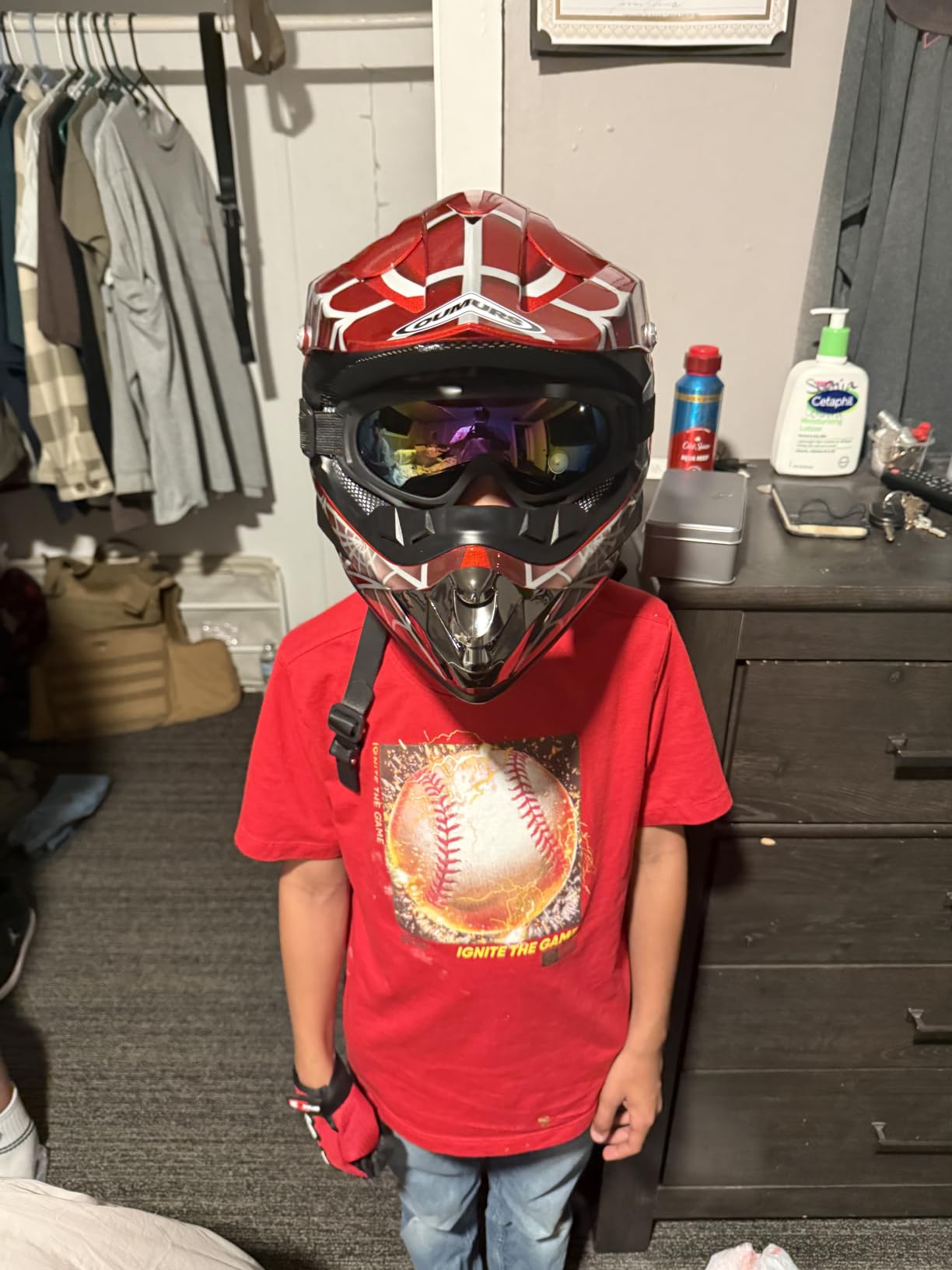 OUMURS Youth Dirt Bike Helmet DOT Certified for Boys & Girls Ages 5-14, Four Wheeler, Motocross, BMX, MX, UTV, Go Kart, Racing, Skateboard, Baseball customer photo 1