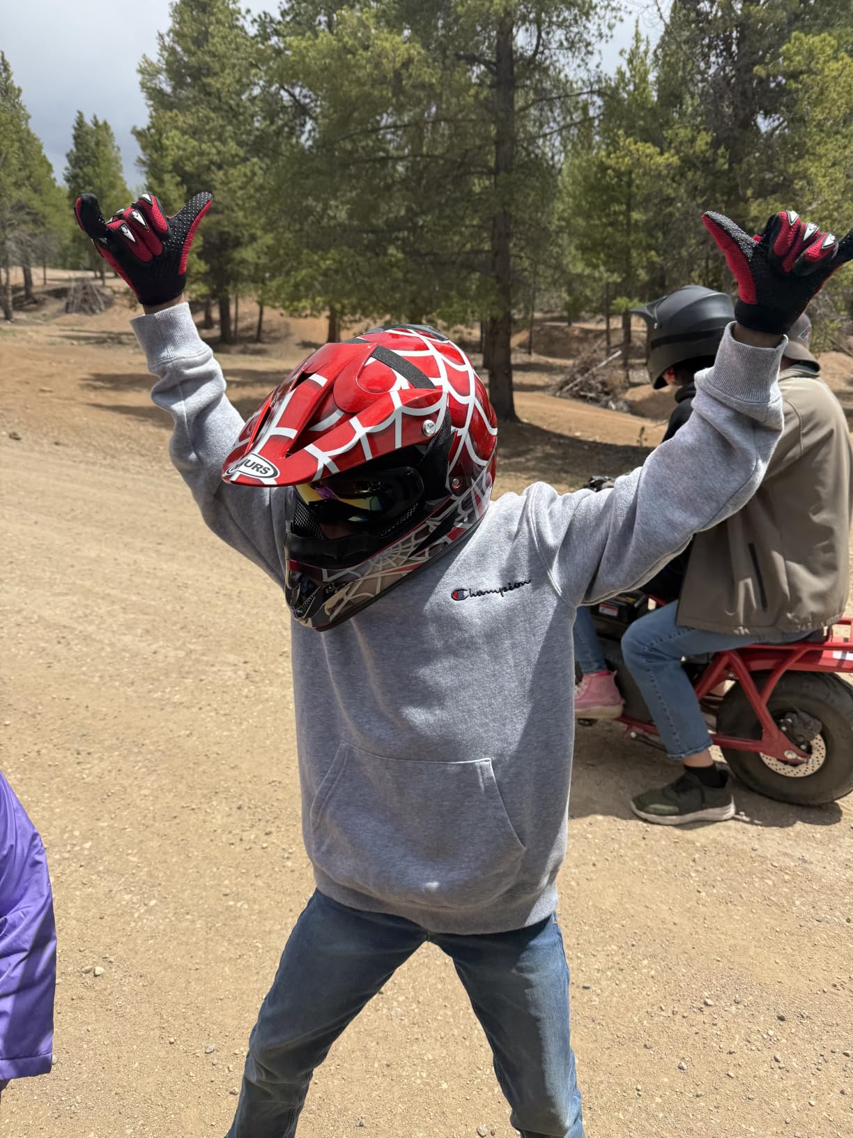 OUMURS Youth Dirt Bike Helmet DOT Certified for Boys & Girls Ages 5-14, Four Wheeler, Motocross, BMX, MX, UTV, Go Kart, Racing, Skateboard, Baseball customer photo 2